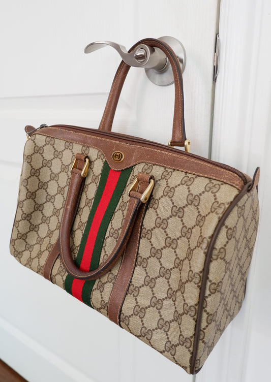 Authentic Preowned Vintage Gucci GG Supreme Boston Bag