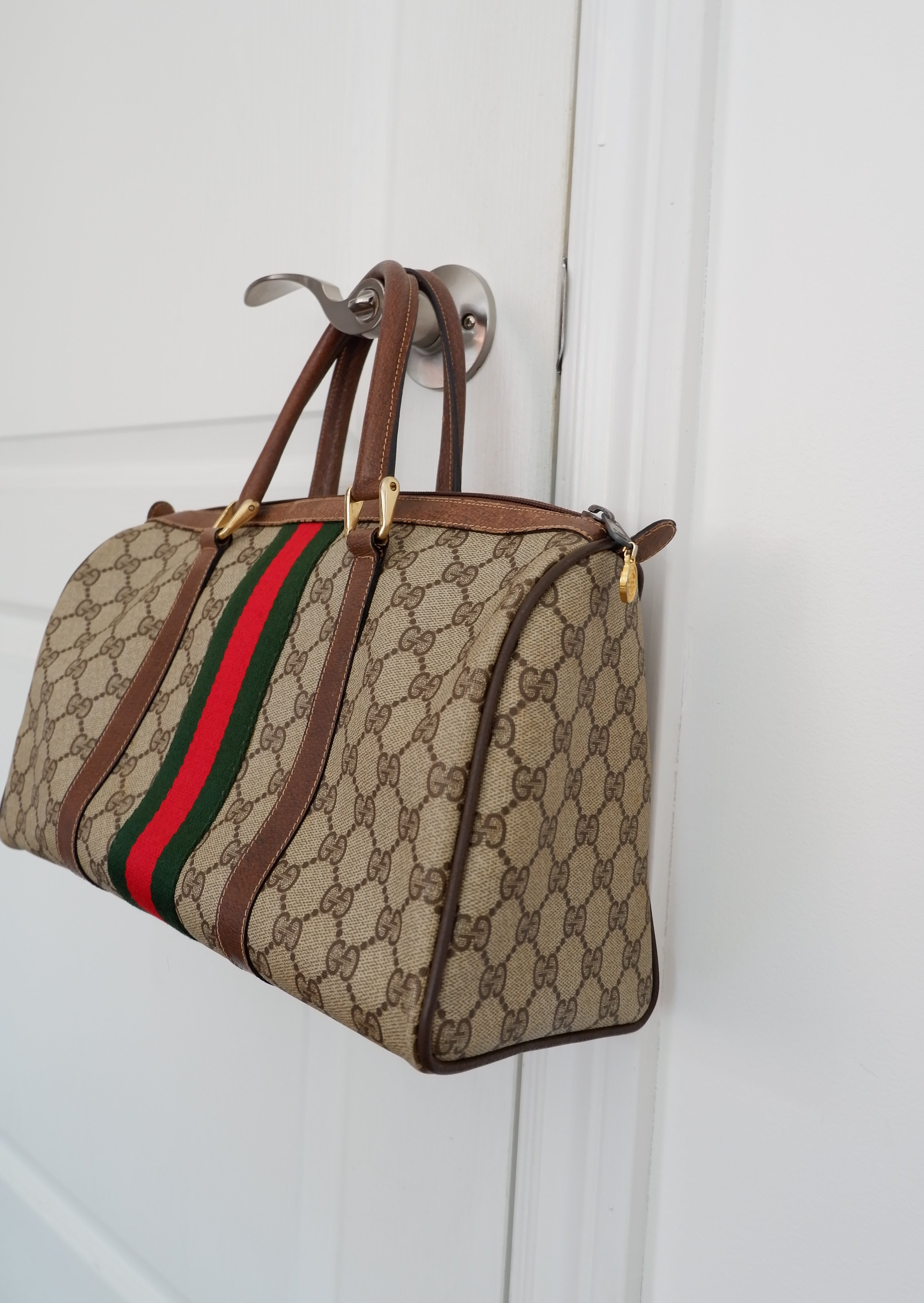 Authentic Preowned Vintage Gucci GG Supreme Boston Bag