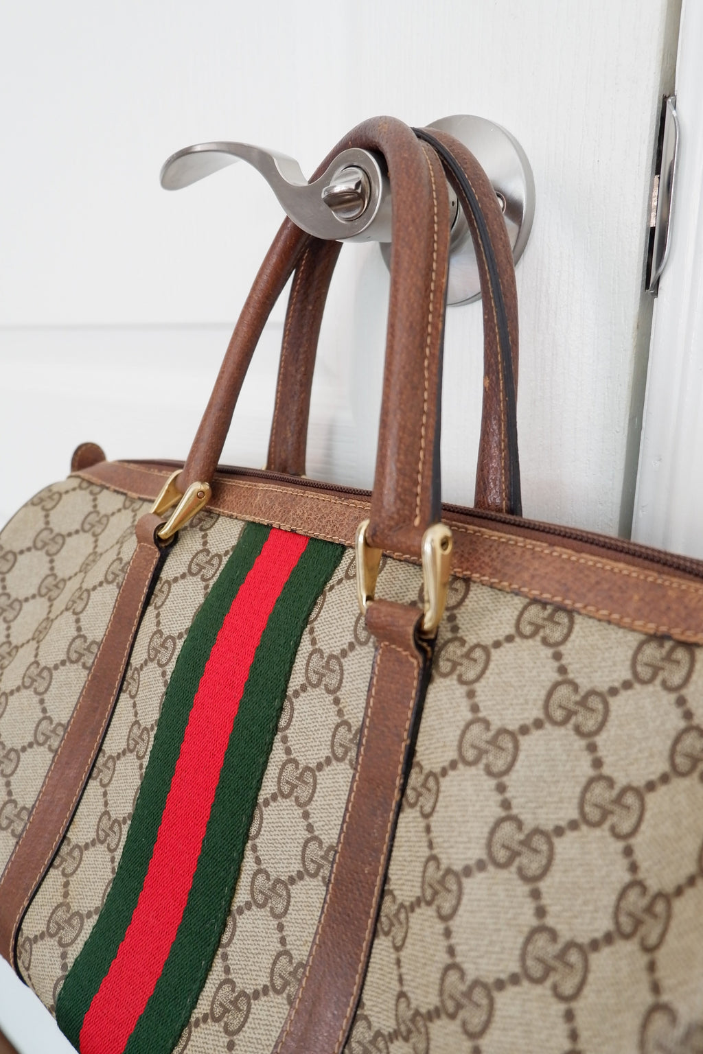 Authentic Preowned Vintage Gucci GG Supreme Boston Bag