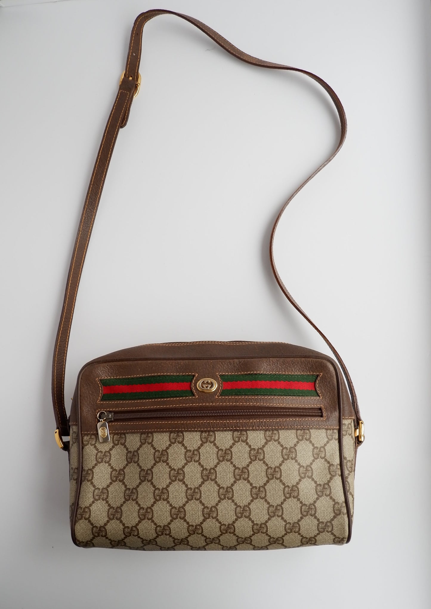 Authentic Preowned Vintage Gucci GG Canvas Crossbody Bag