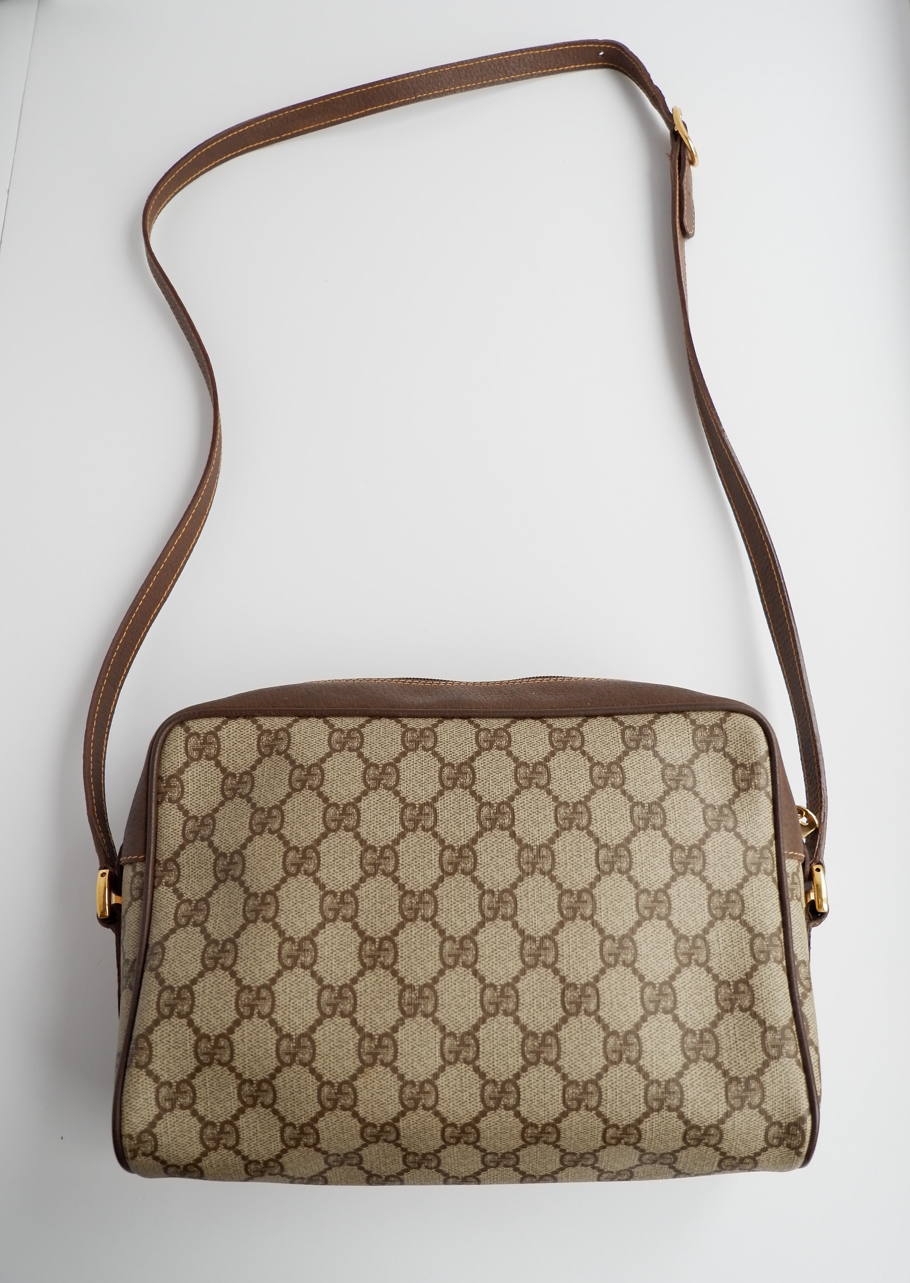 Authentic Preowned Vintage Gucci GG Canvas Crossbody Bag