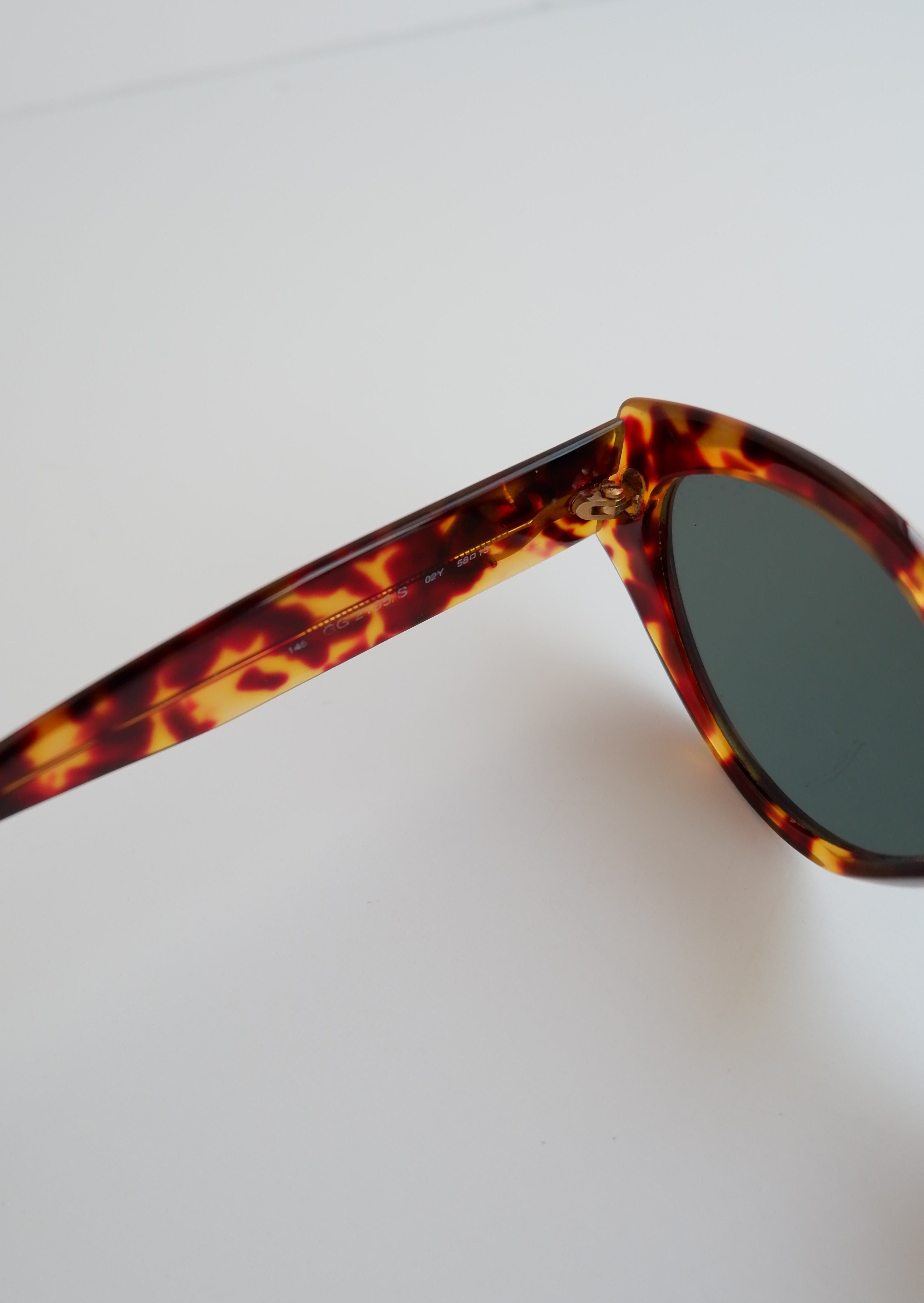 Authentiques Lunettes de Soleil Rondes Vintage Gucci Écaille de Tortue