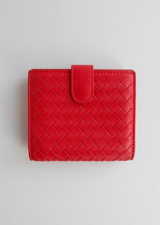 Authentic Preowned Bottega Veneta Red Bi-Fold Wallet