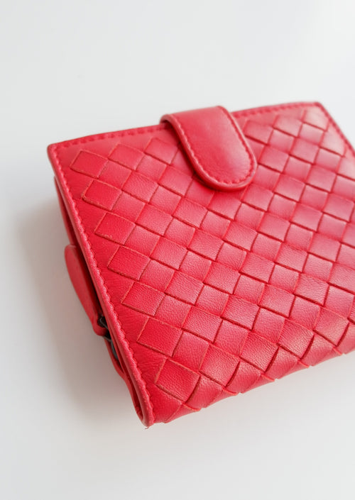 Authentic Preowned Bottega Veneta Red Bi-Fold Wallet