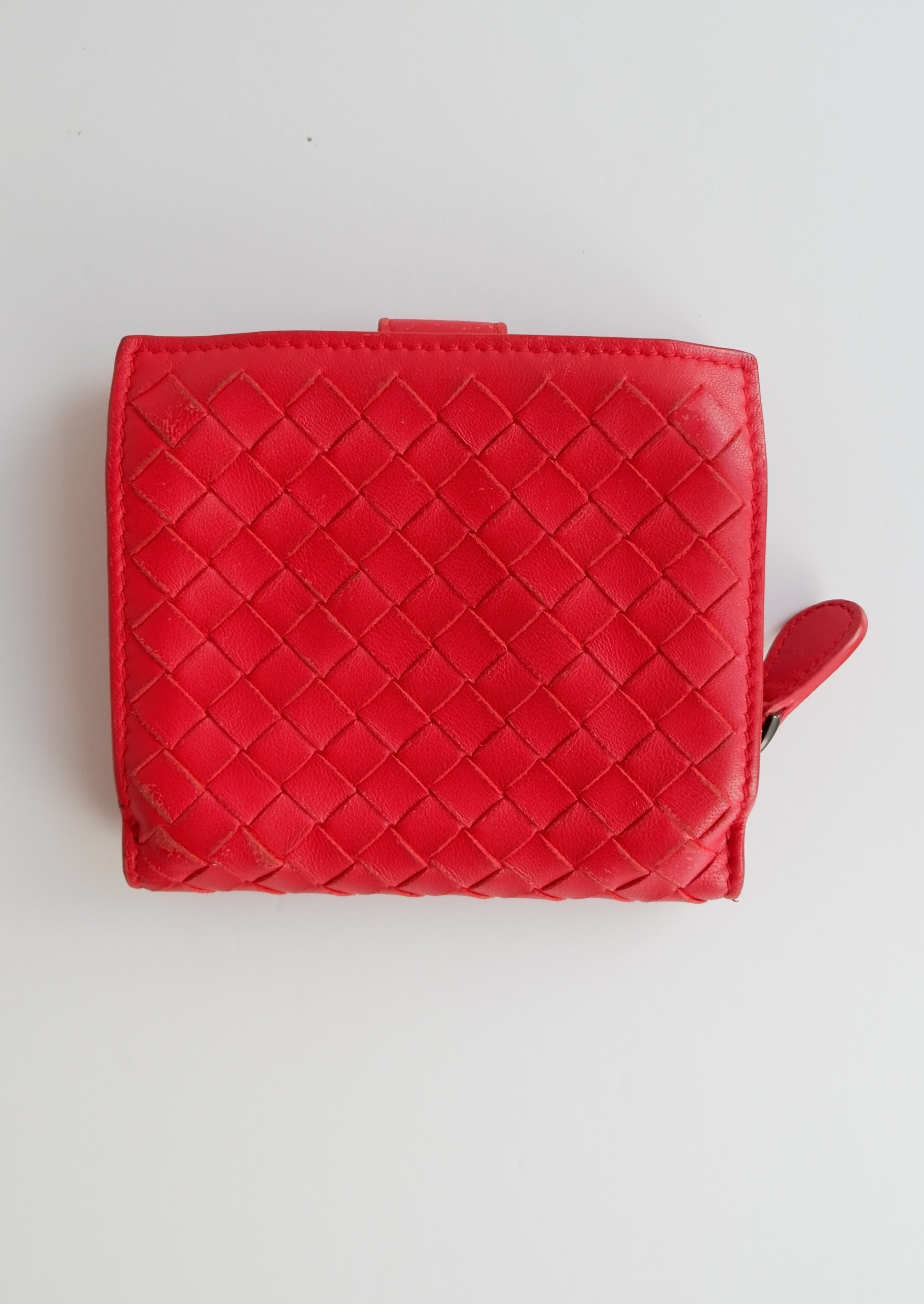 Authentic Preowned Bottega Veneta Red Bi-Fold Wallet