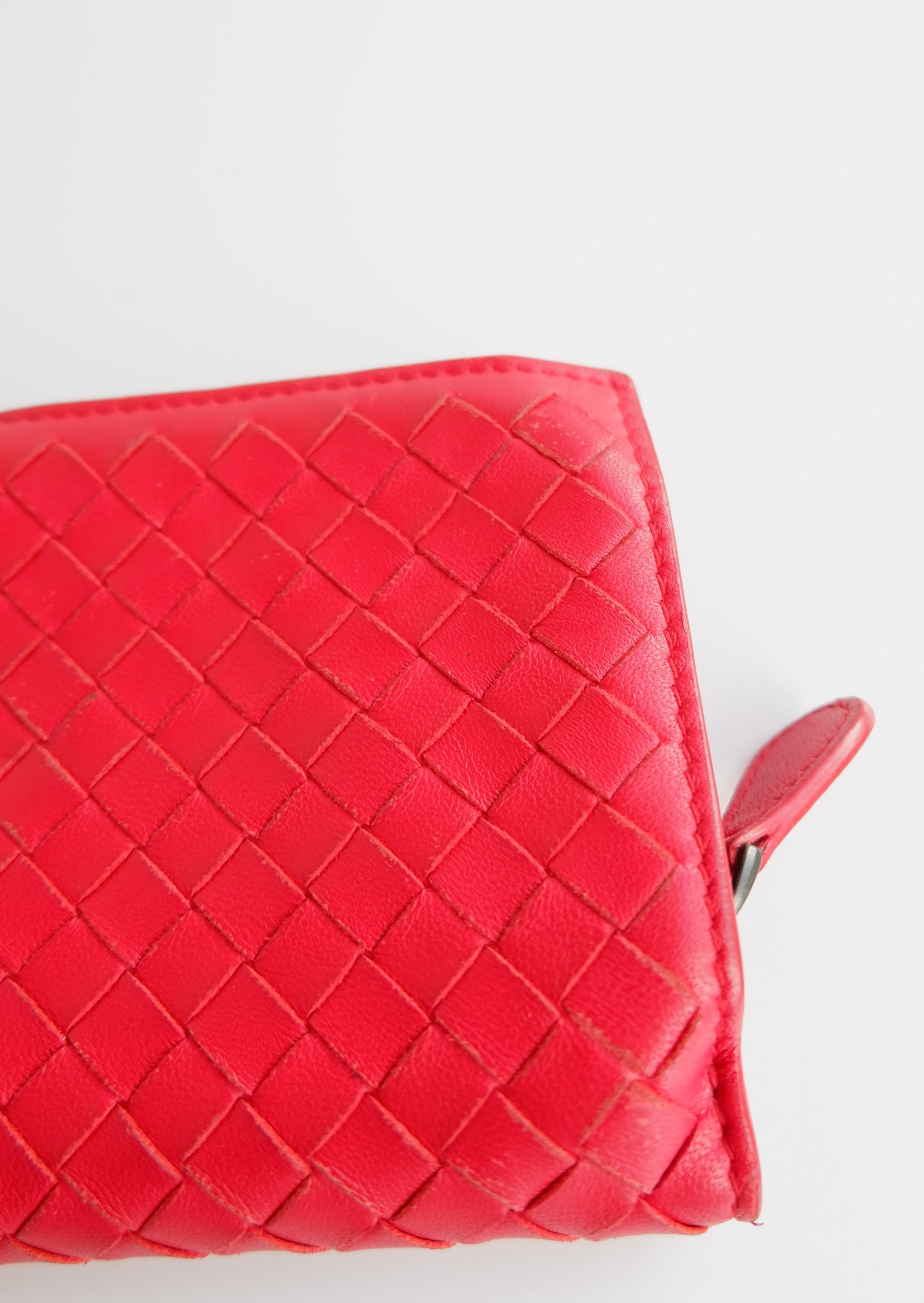 Authentic Preowned Bottega Veneta Red Bi-Fold Wallet