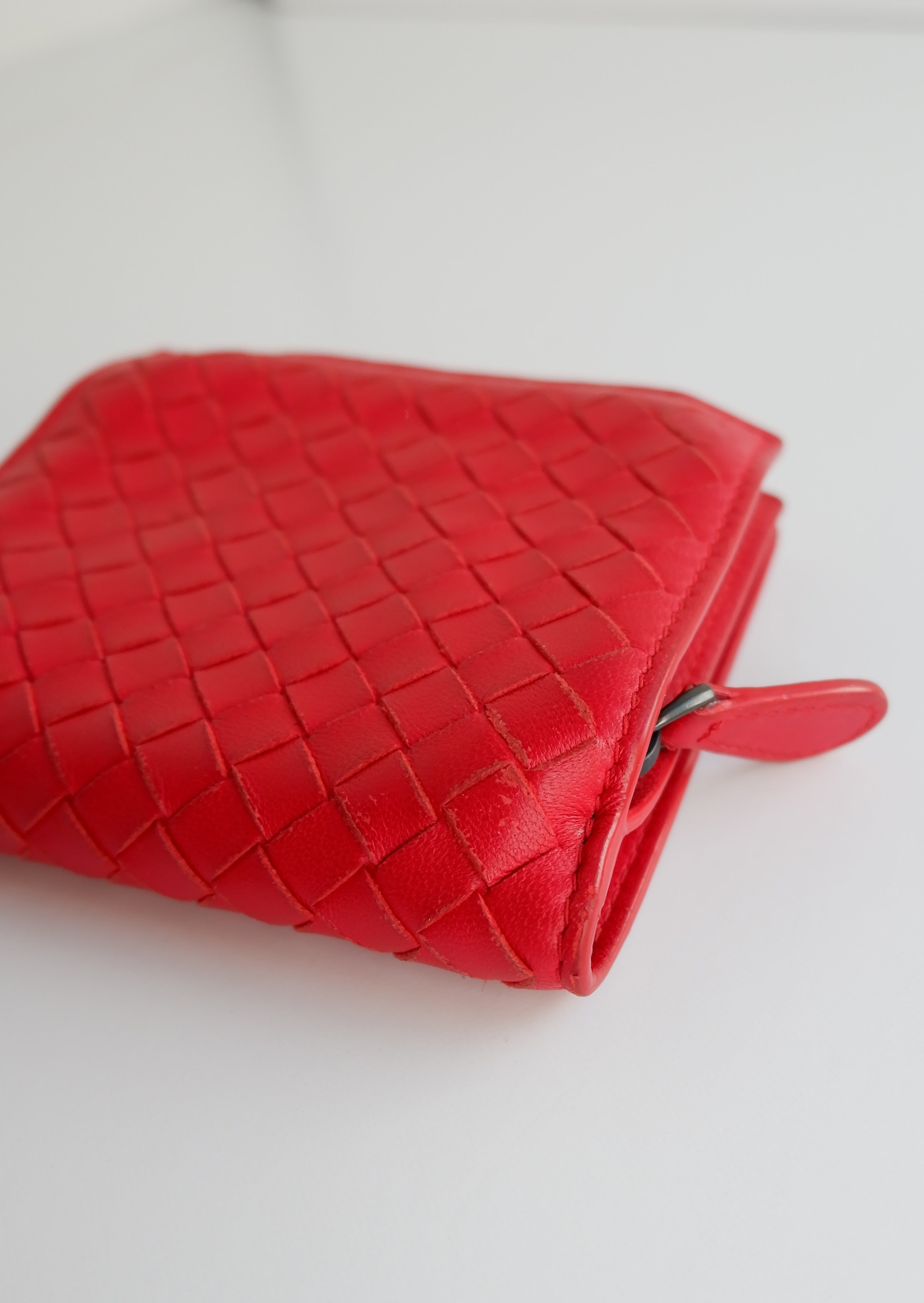 Authentic Preowned Bottega Veneta Red Bi-Fold Wallet