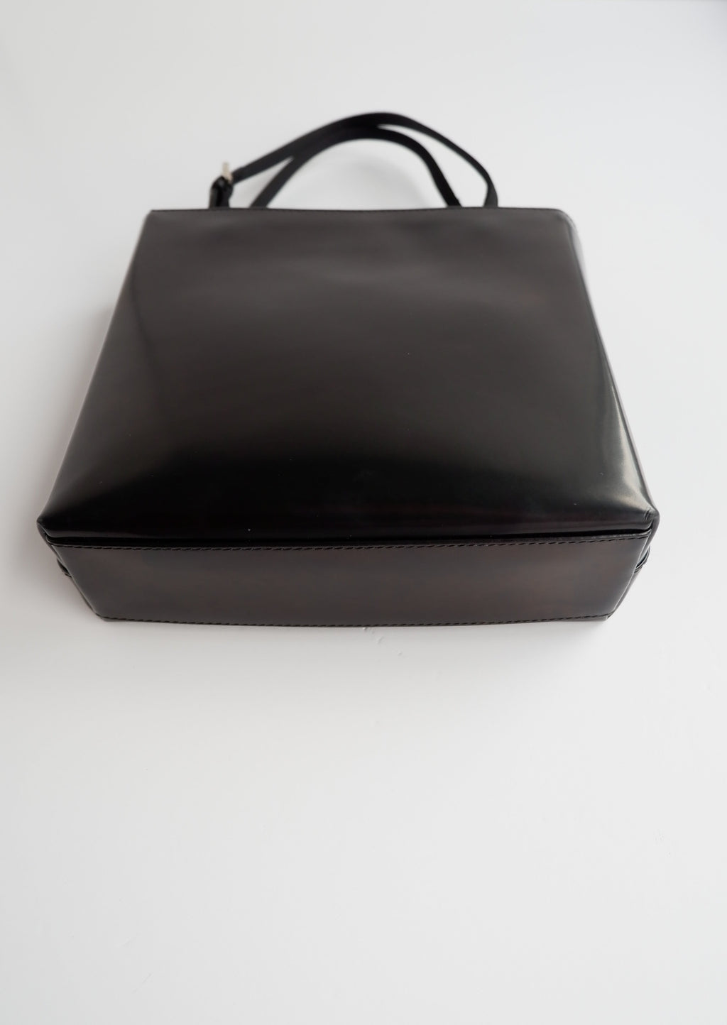 Sac/cabas micro Prada authentique d'occasion en cuir verni noir