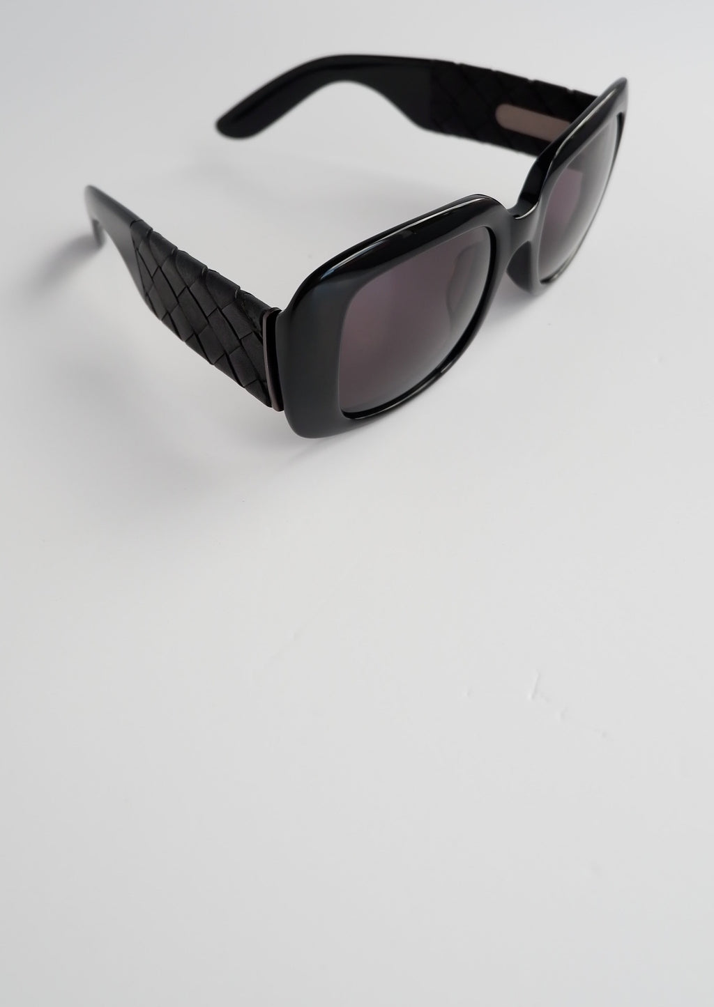 Authentic Preowned Bottega Veneta Black Square Frame Woven Arm Sunglasses