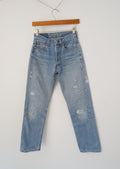 Levis Vintage 501 Paint Splatter Ripped Jeans - 25