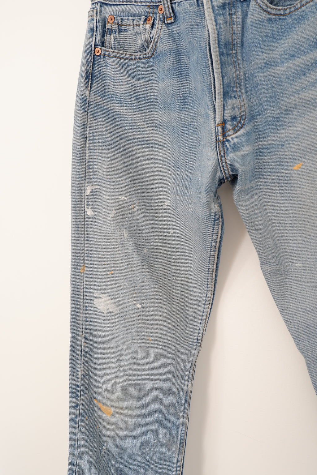 Levis Vintage 501 Paint Splatter Ripped Jeans - 25