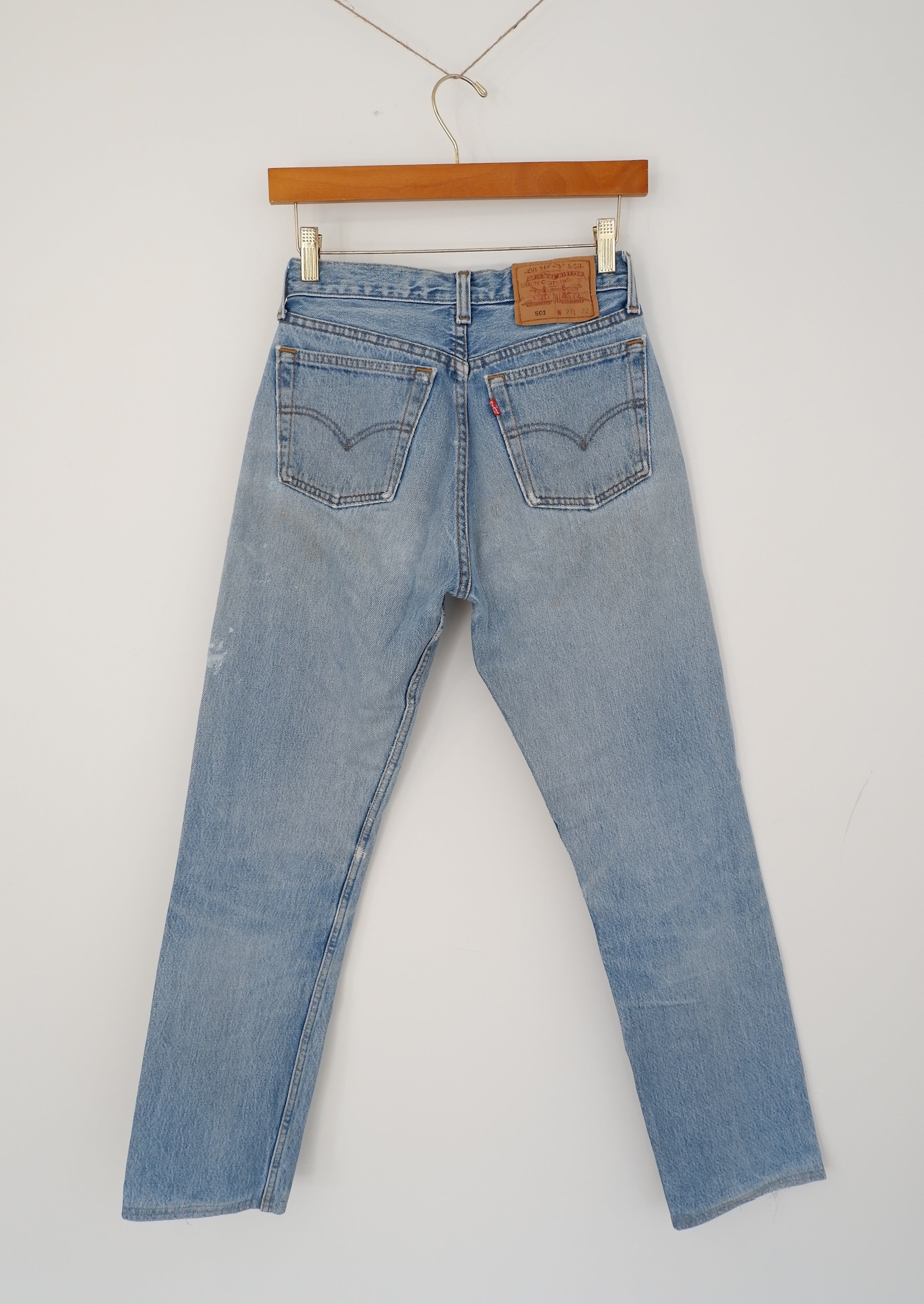 Levis Vintage 501 Paint Splatter Ripped Jeans - 25
