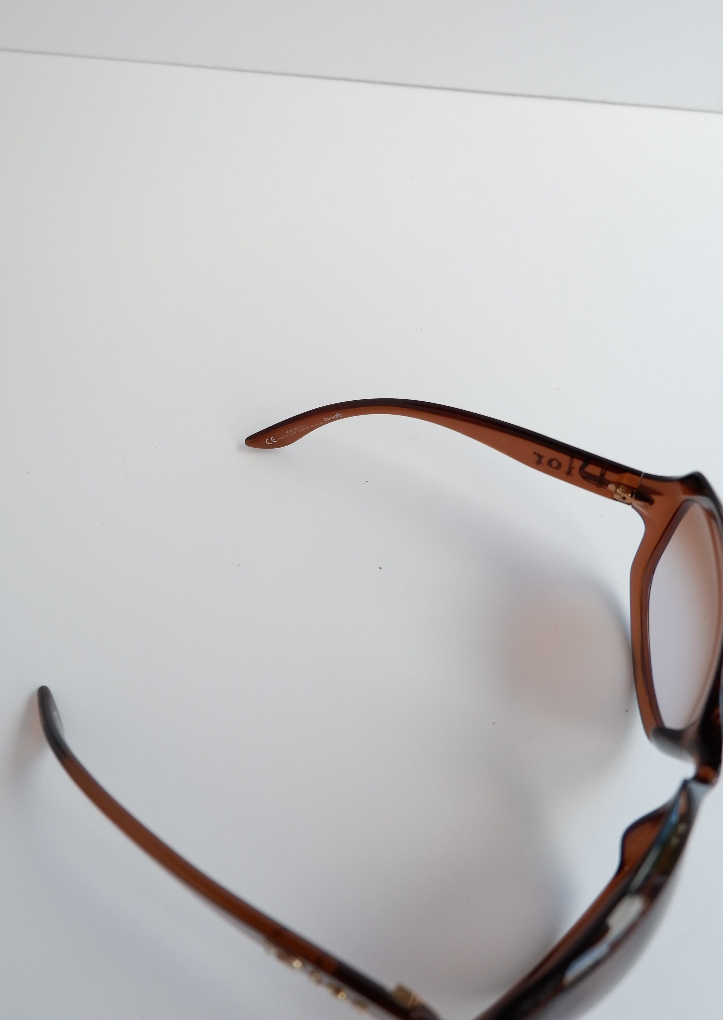 Authentiques Lunettes de Soleil Dior Vintage Marron Rondes Surdimensionnées