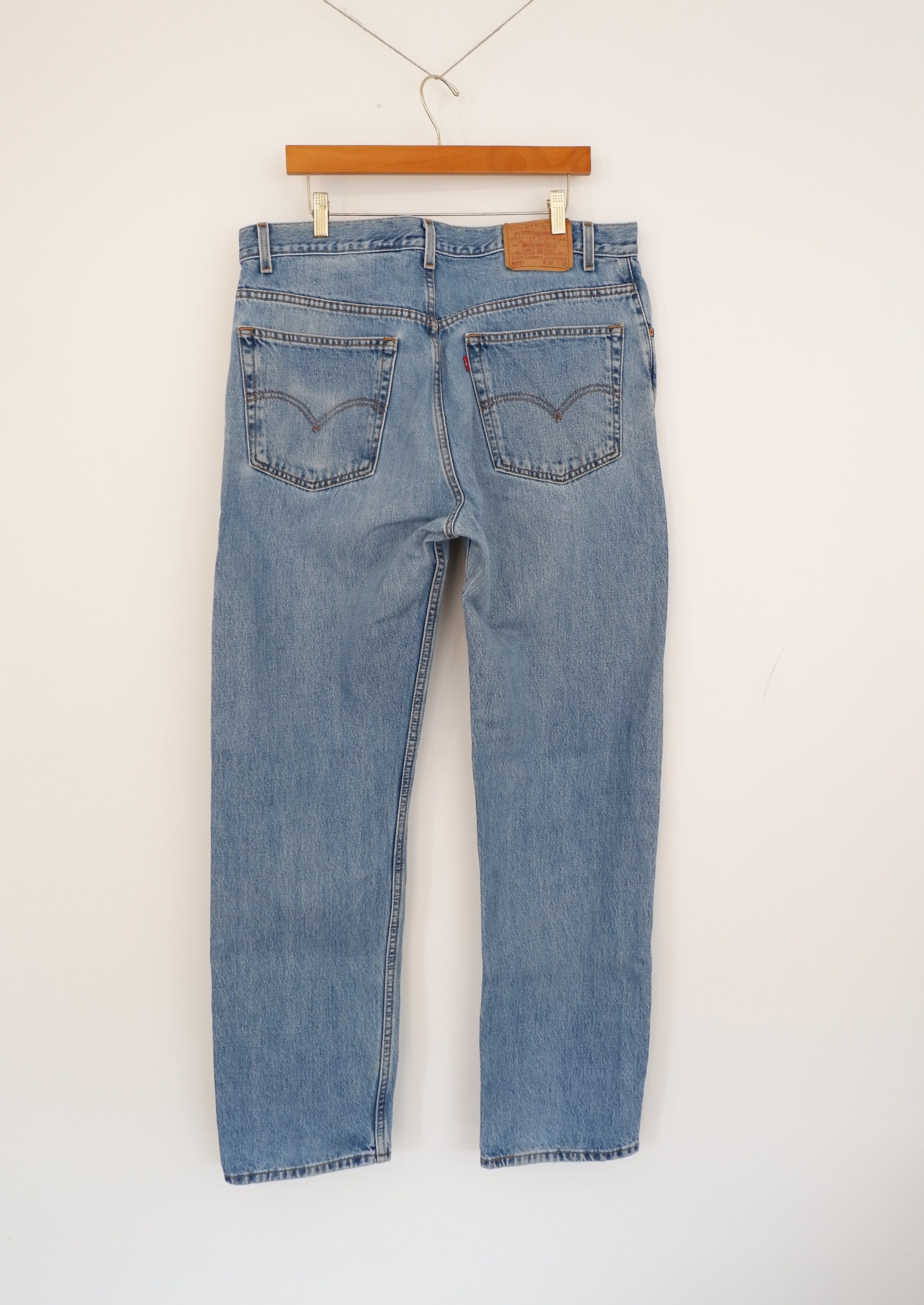 Levis Vintage 505 Medium Light Wash Regular Fit Jeans - 38