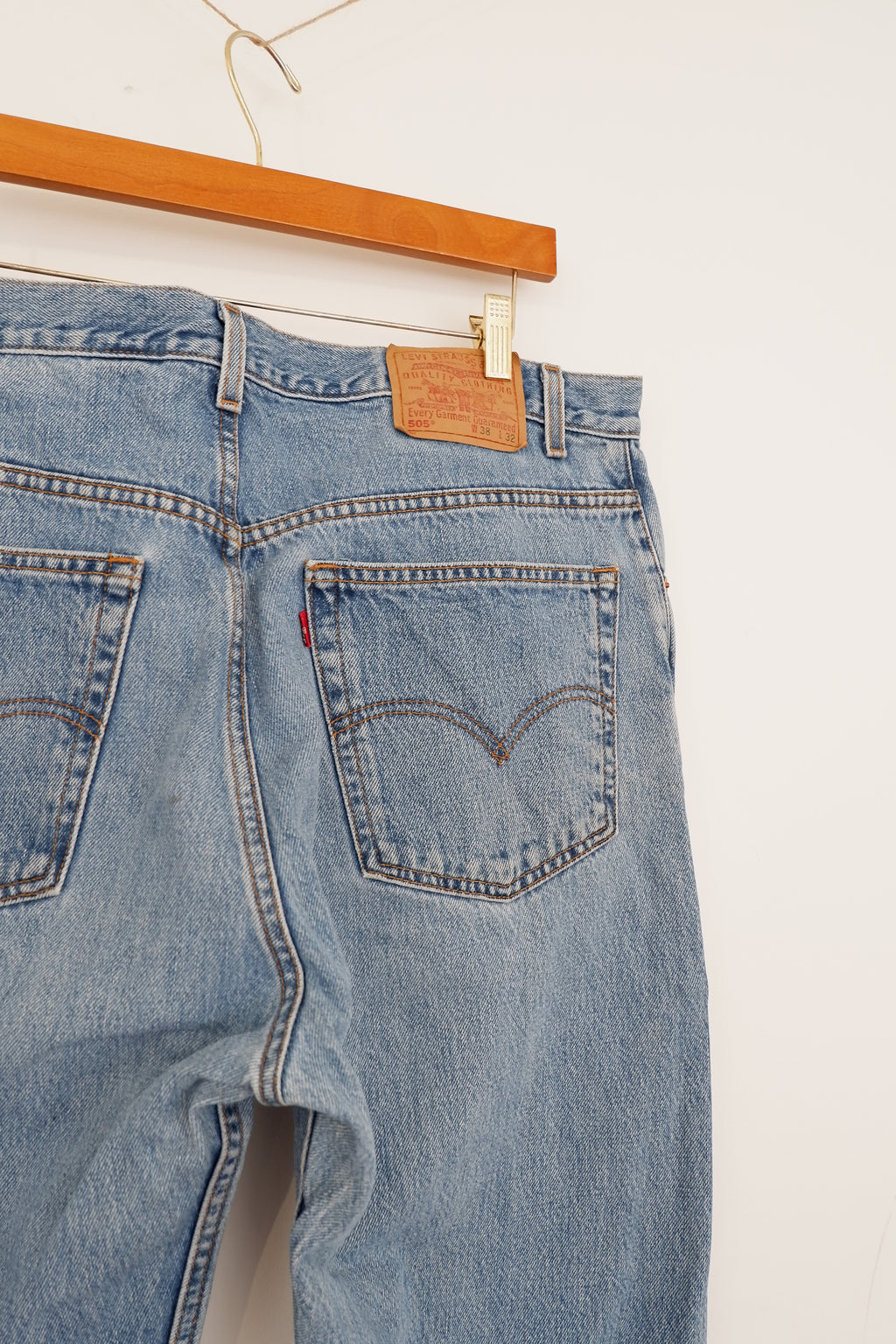 Levis Vintage 505 Medium Light Wash Regular Fit Jeans - 38