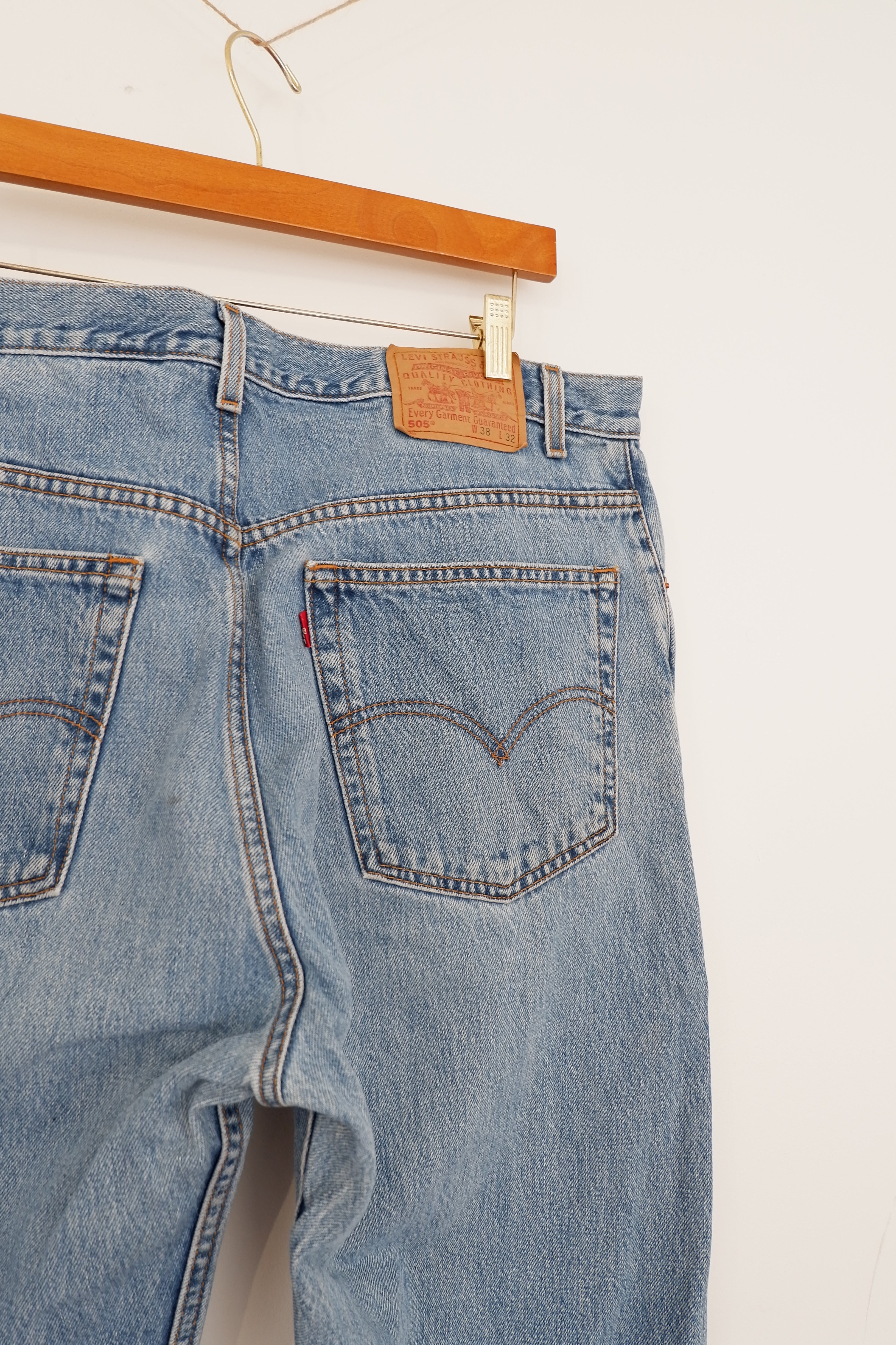 Levis Vintage 505 Medium Light Wash Regular Fit Jeans - 38