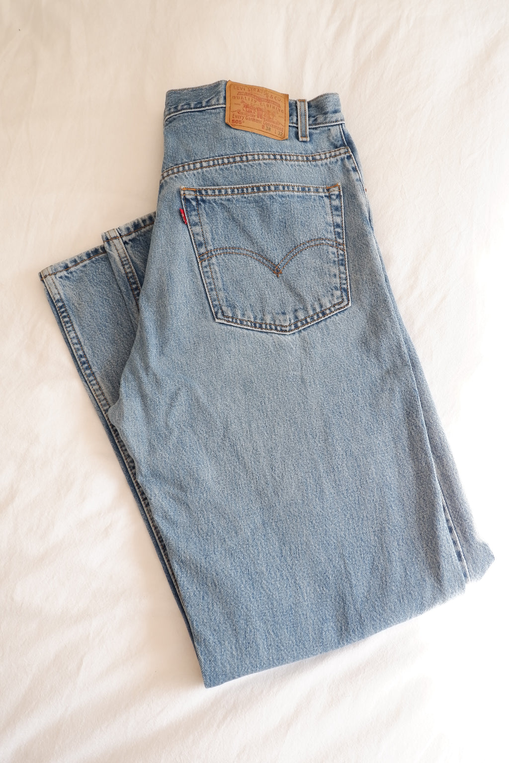 Levis Vintage 505 Medium Light Wash Regular Fit Jeans - 38