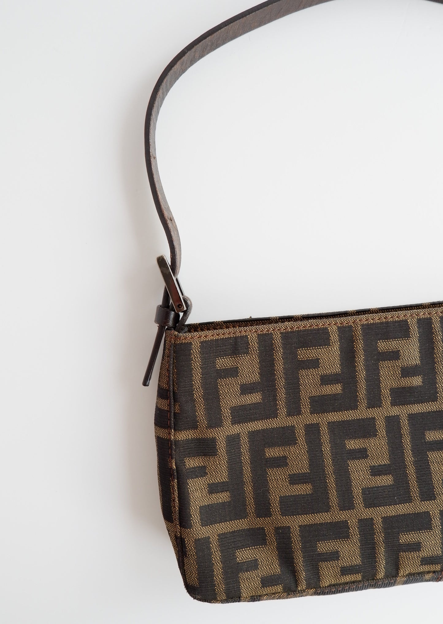 Authentic Preowned Vintage Fendi Zucca Shoulder Bag