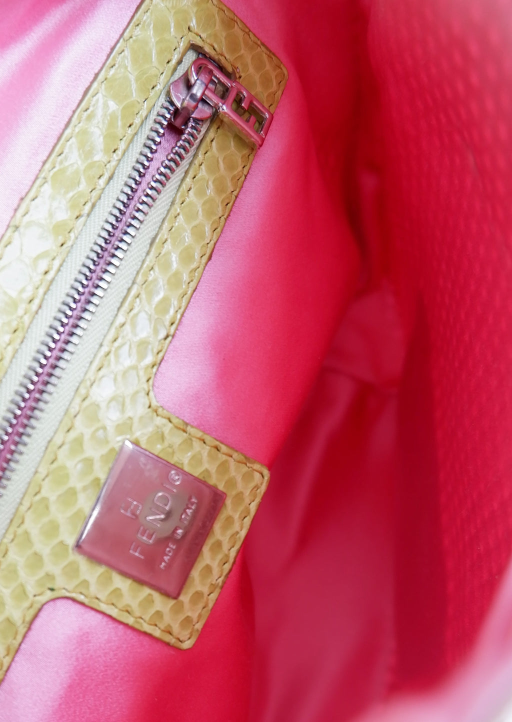 Sac cabas mini Fendi orange/vert d'occasion authentique