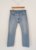 Levis 505 Light Wash Relaxed Fit Straight Leg Jeans - 36