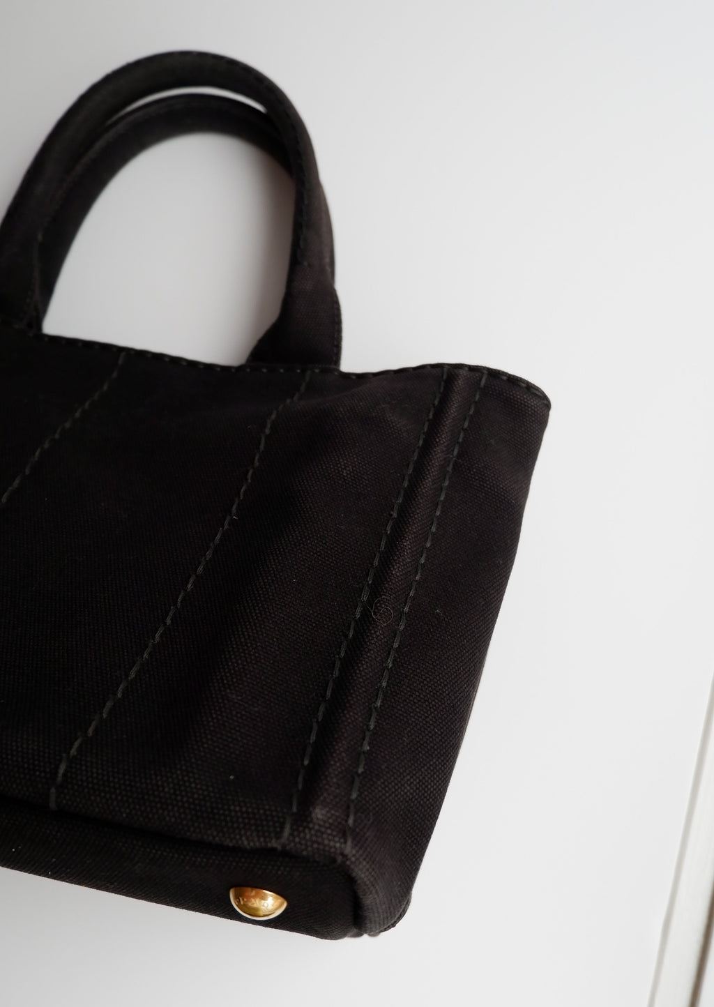 Sac bandoulière / cabas Prada Canapa en toile noire, authentique et d'occasion