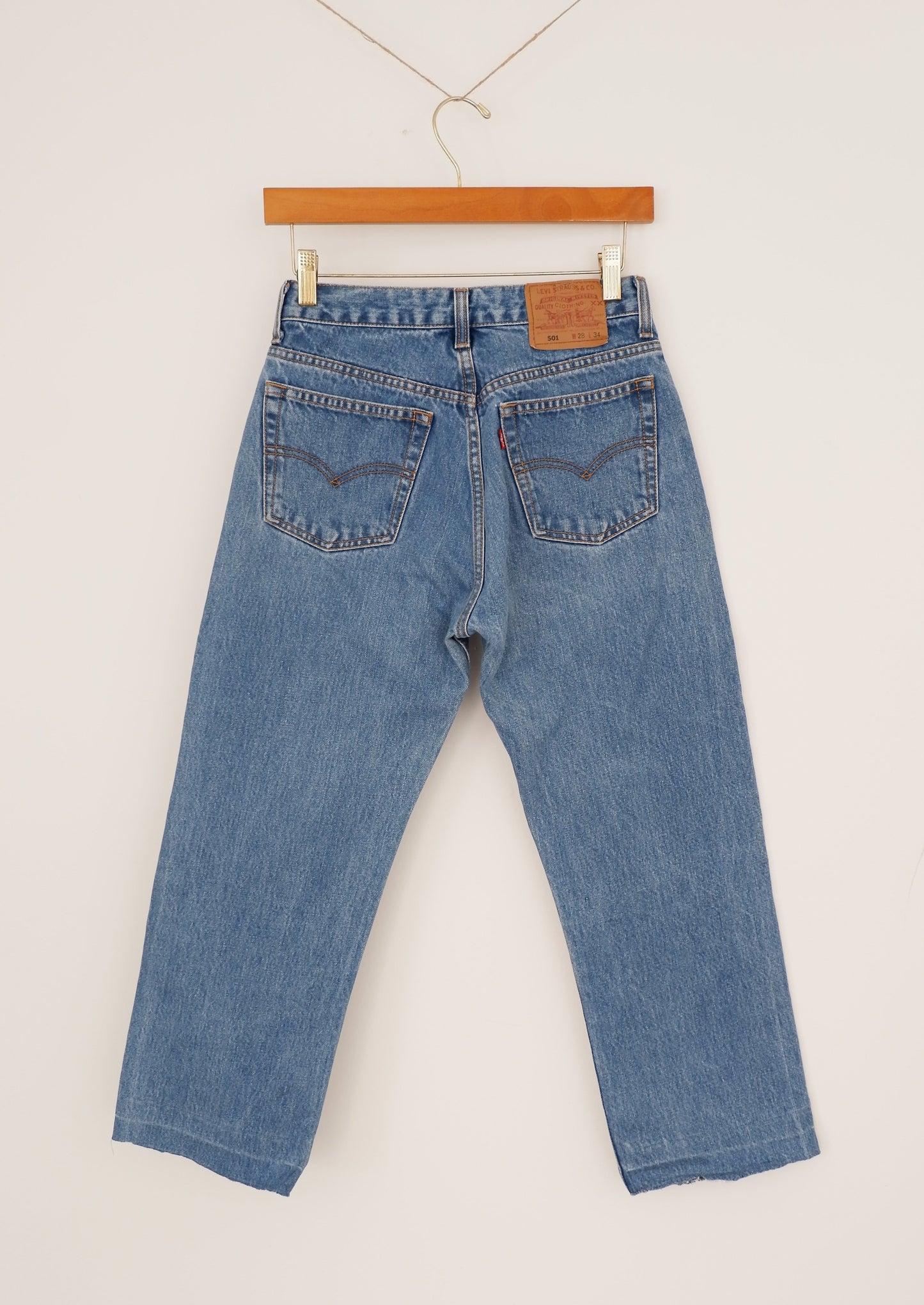 Levis 501 Vintage Medium Wash Straight Leg Jeans - 26