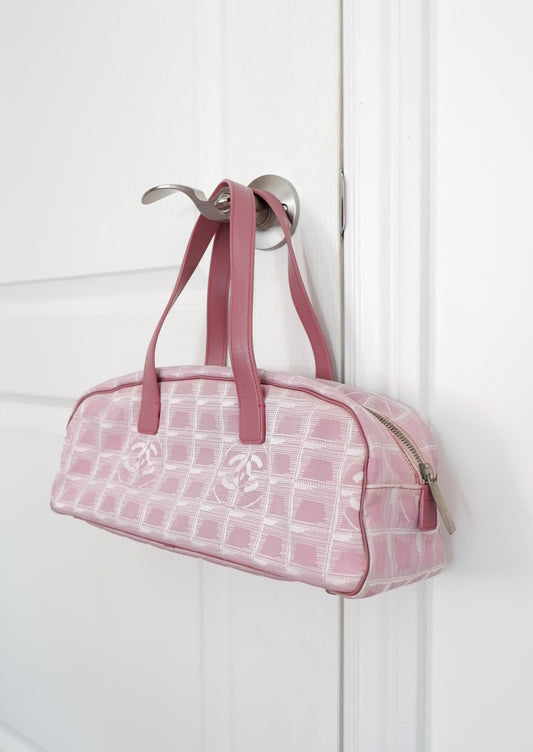 Authentic Preowned Vintage Chanel Pink New Travel Line Shoulder Bag