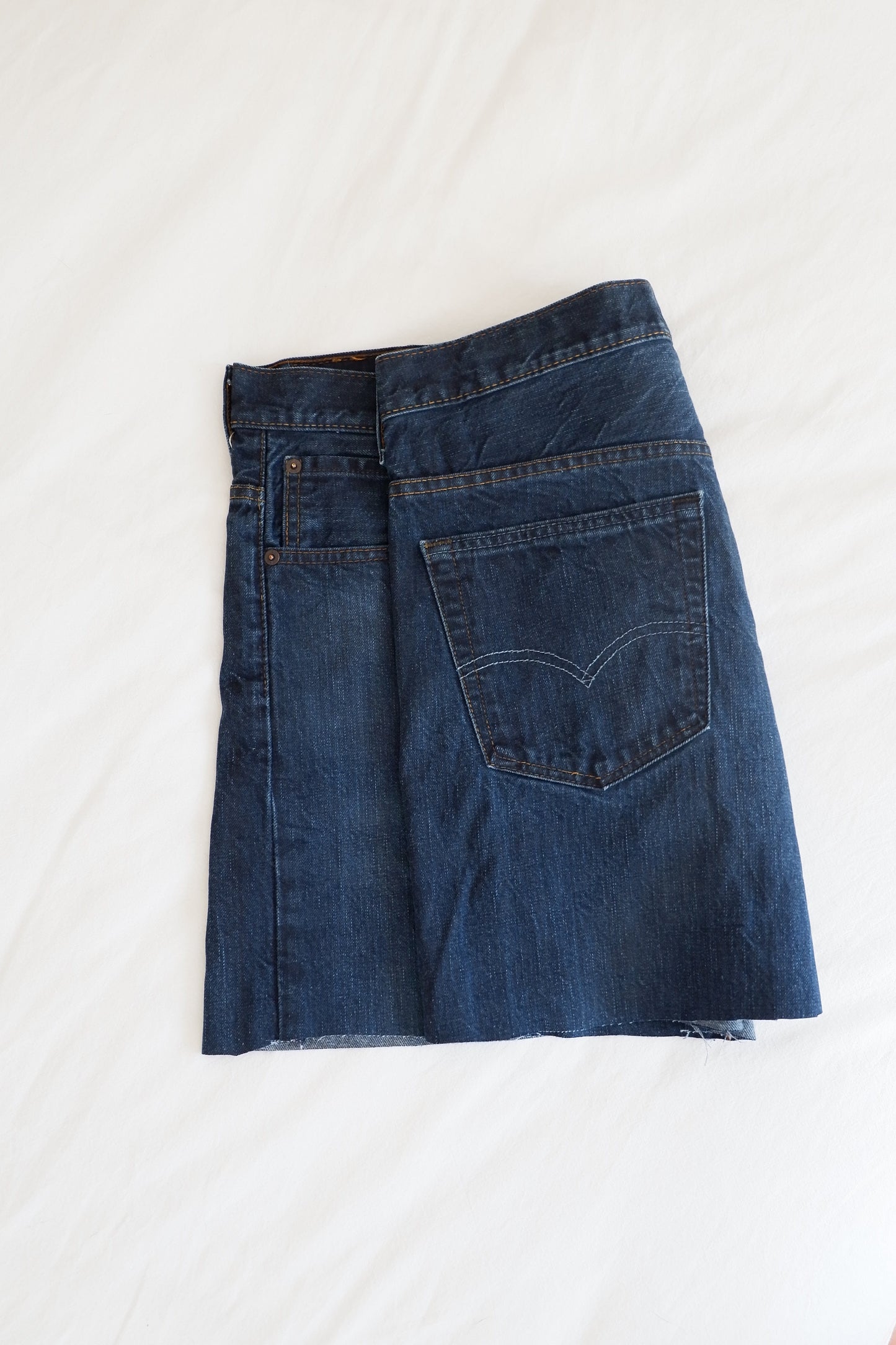 Levis Dark Blue Re Worked Mini Skirt - 36