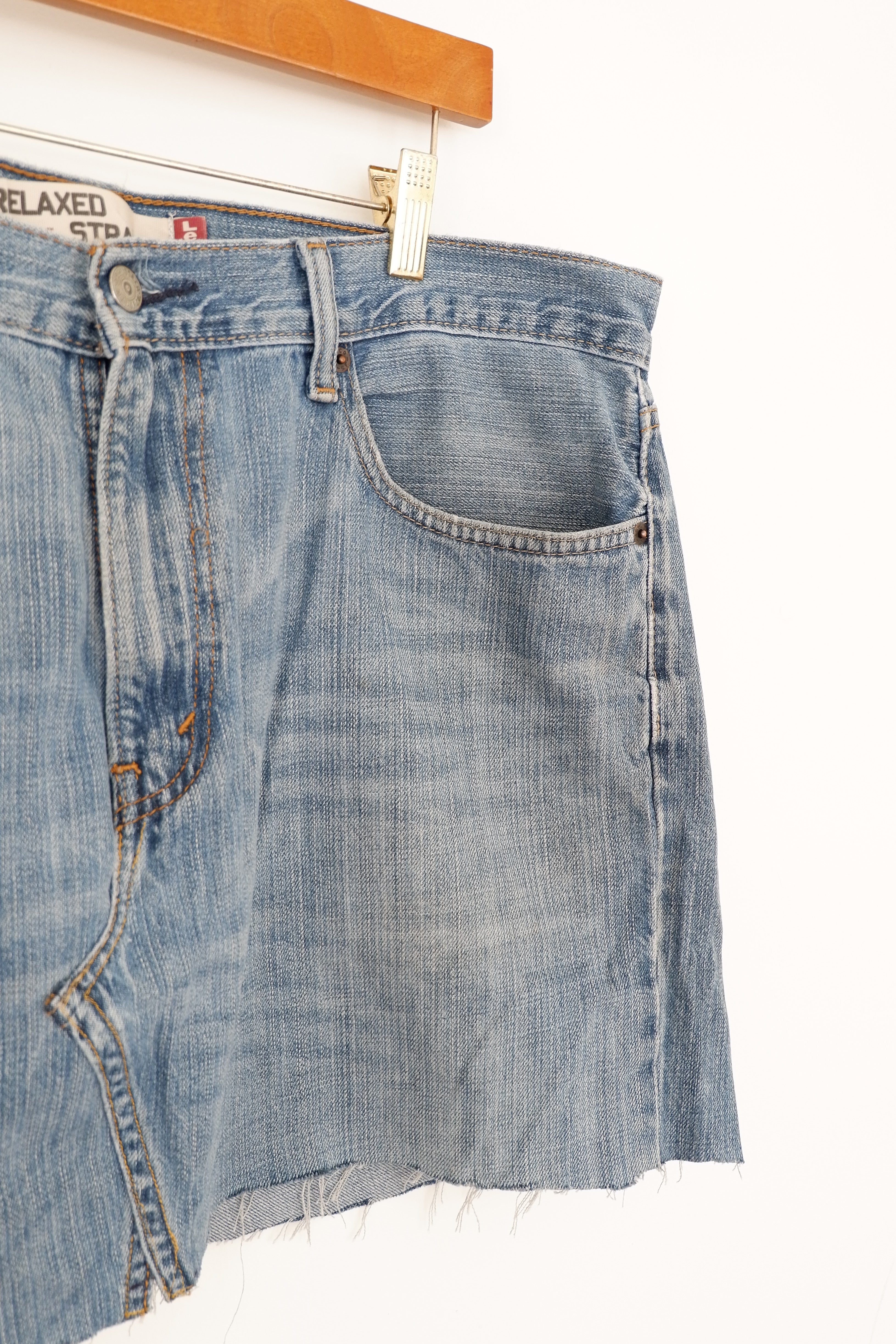 Levis Medium Wash Hand Worked Mini SKirt - 36