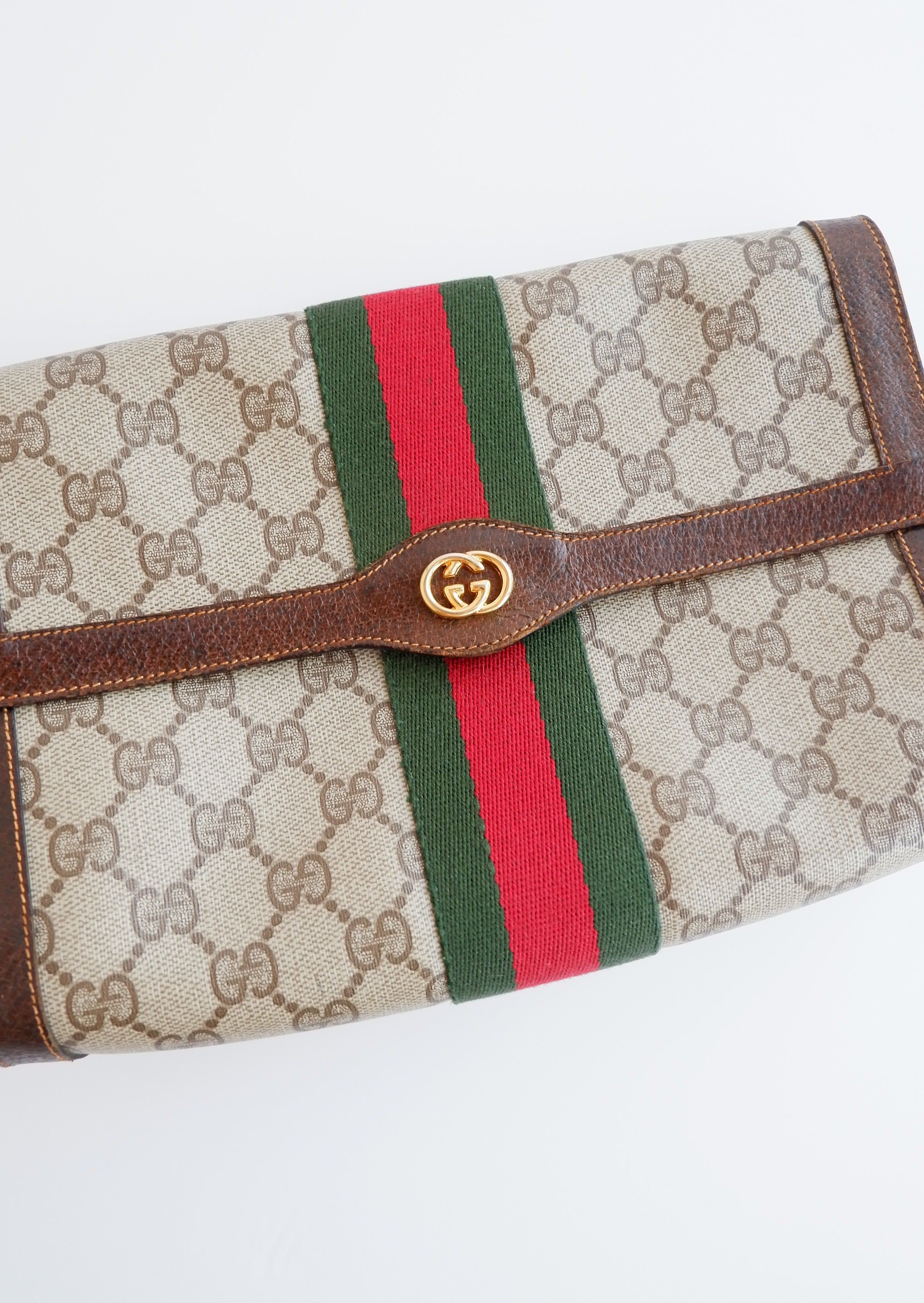 Pochette Gucci vintage authentique d'occasion à imprimé GG