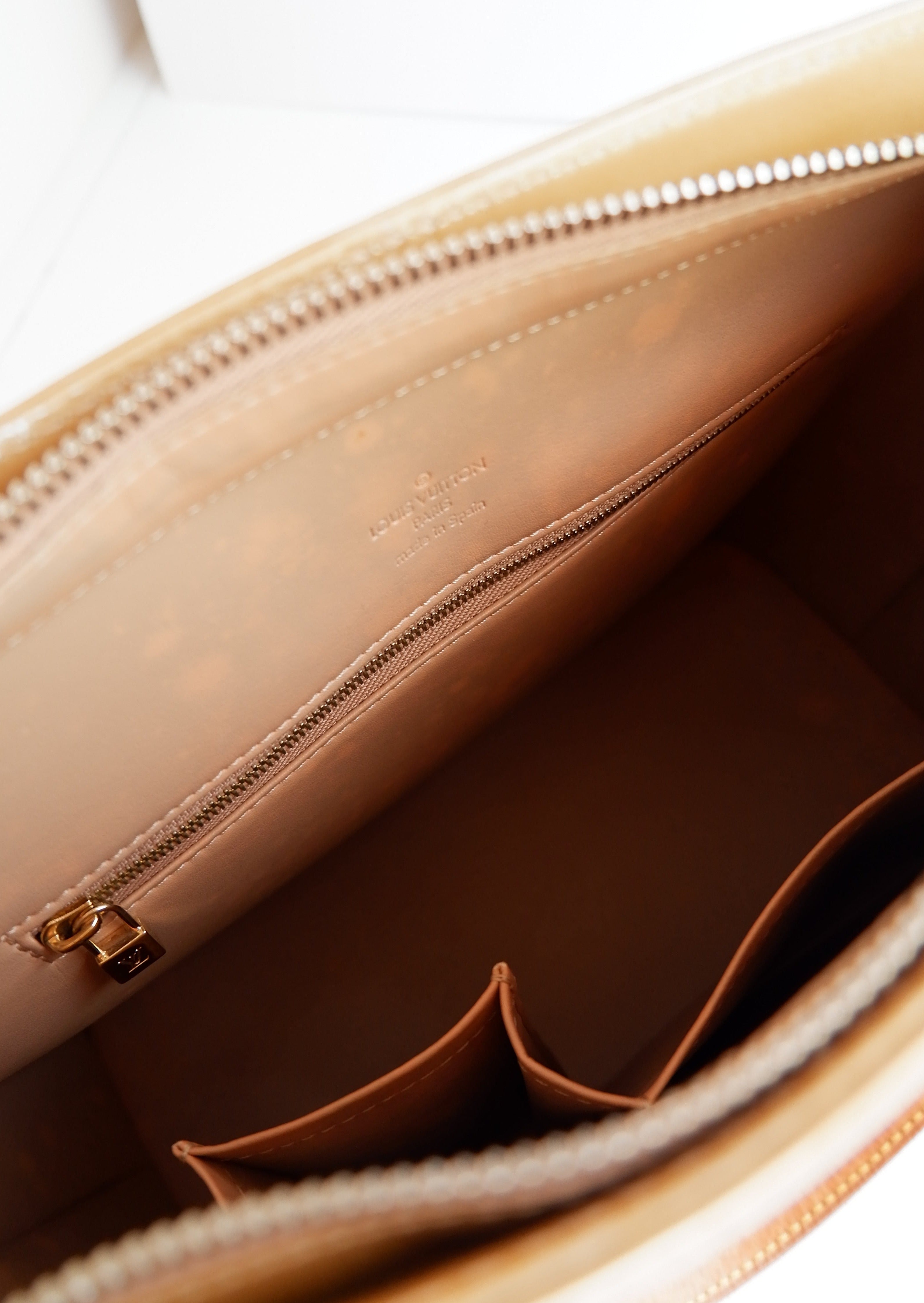 Authentic Preowned Louis Vuitton Monogram Vernis Beige Houston Bag