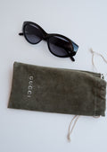 Authentic Preowned Vintage Gucci Black Rounded Slim Frame Sunglasses