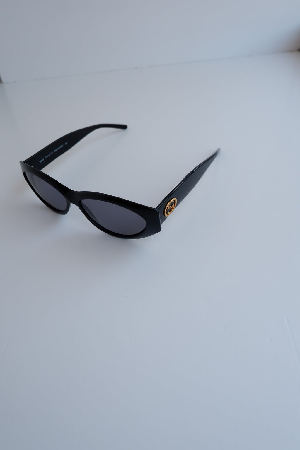 Authentic Preowned Vintage Gucci Black Rounded Slim Frame Sunglasses