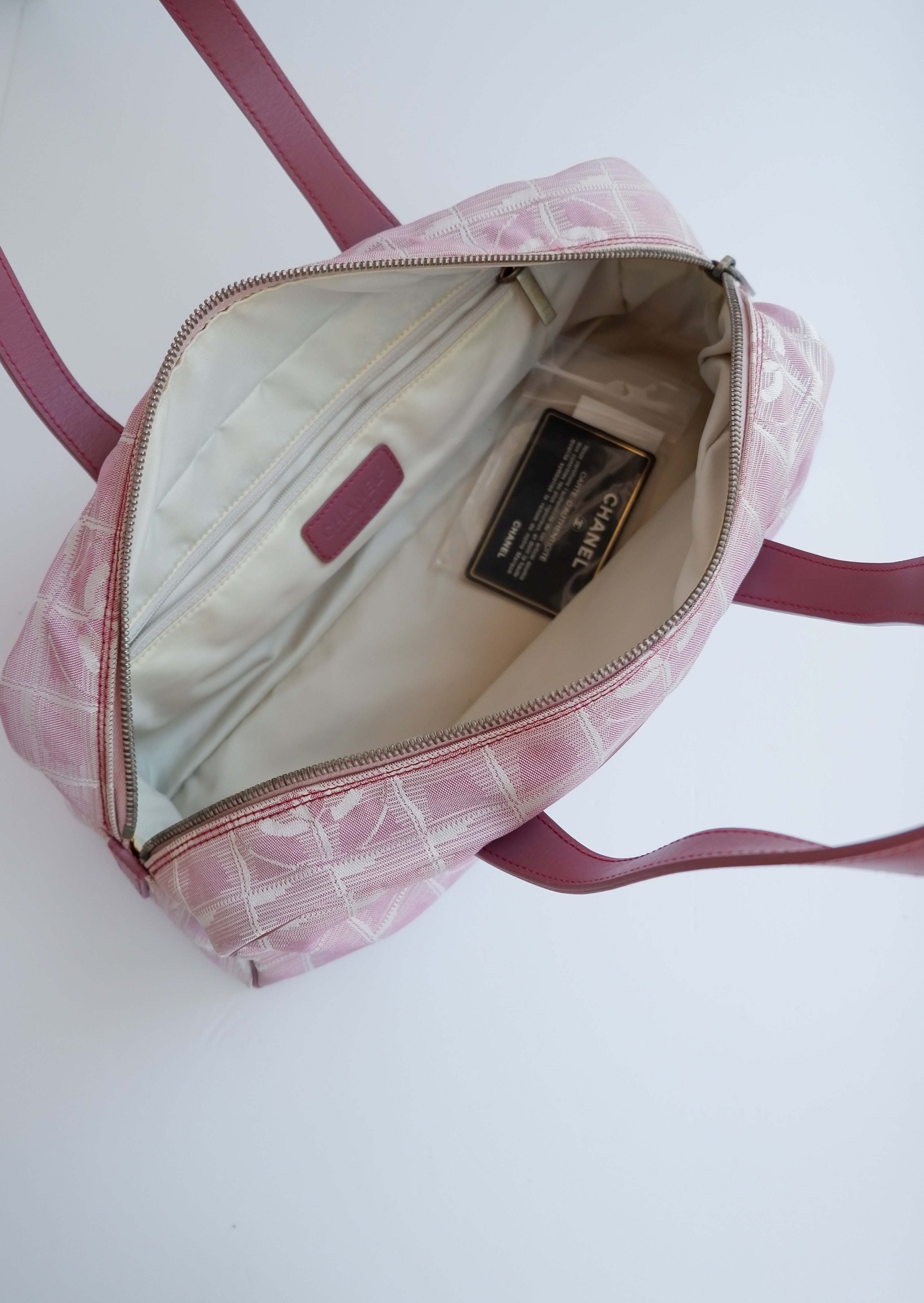 Authentic Preowned Vintage Chanel Pink New Travel Line Shoulder Bag