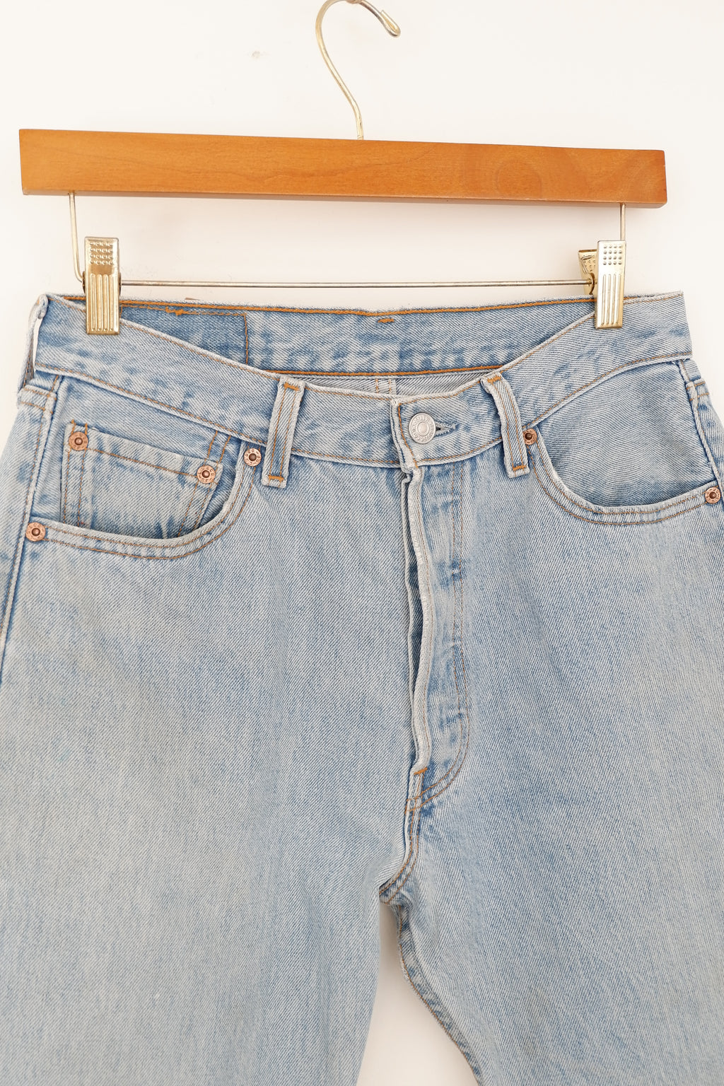 Levis Vintage 501 Light Wash Straight Leg Jeans - 30