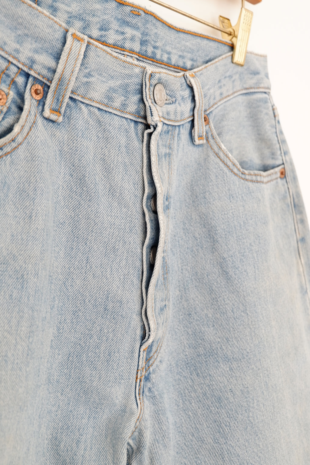 Levis Vintage 501 Light Wash Straight Leg Jeans - 30
