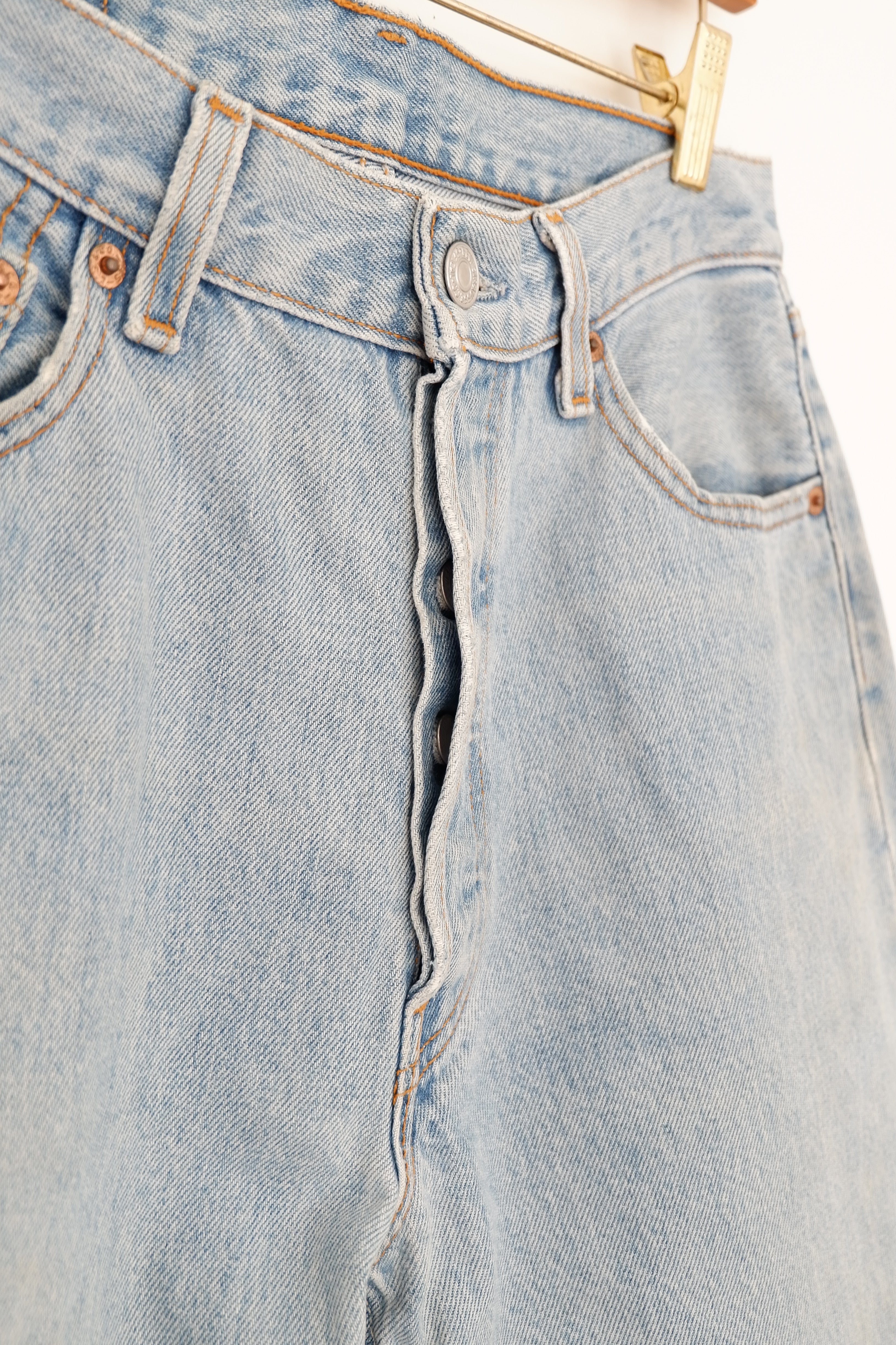 Levis Vintage 501 Light Wash Straight Leg Jeans - 30
