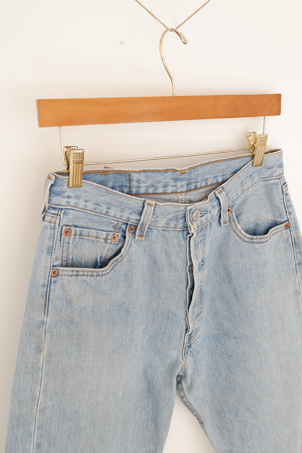 Levis Vintage 501 Light Wash Straight Leg Jeans - 30