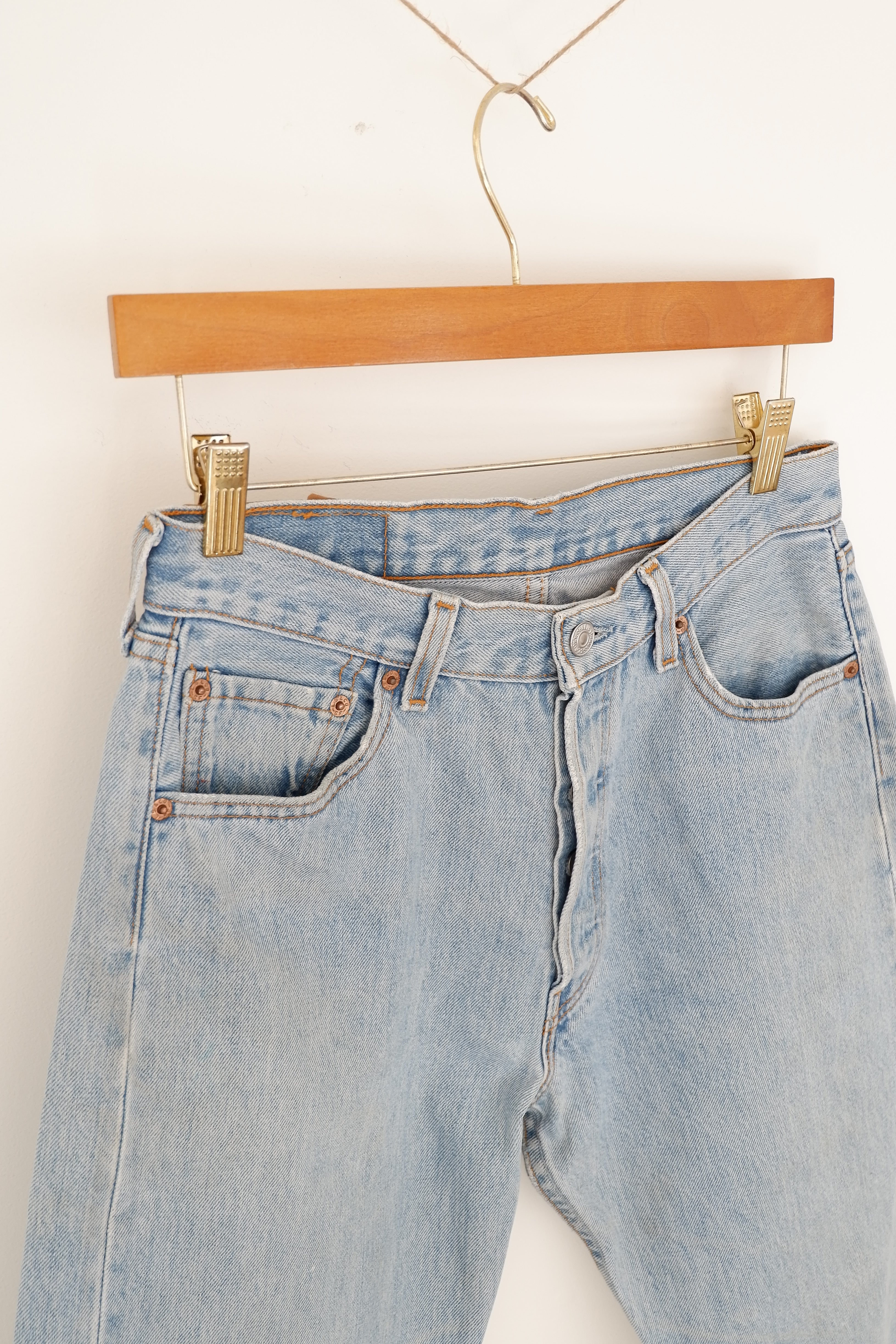 Levis Vintage 501 Light Wash Straight Leg Jeans - 30