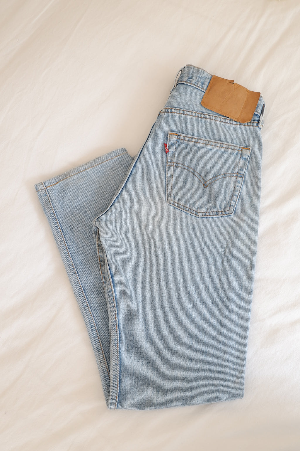 Levis Vintage 501 Light Wash Straight Leg Jeans - 30