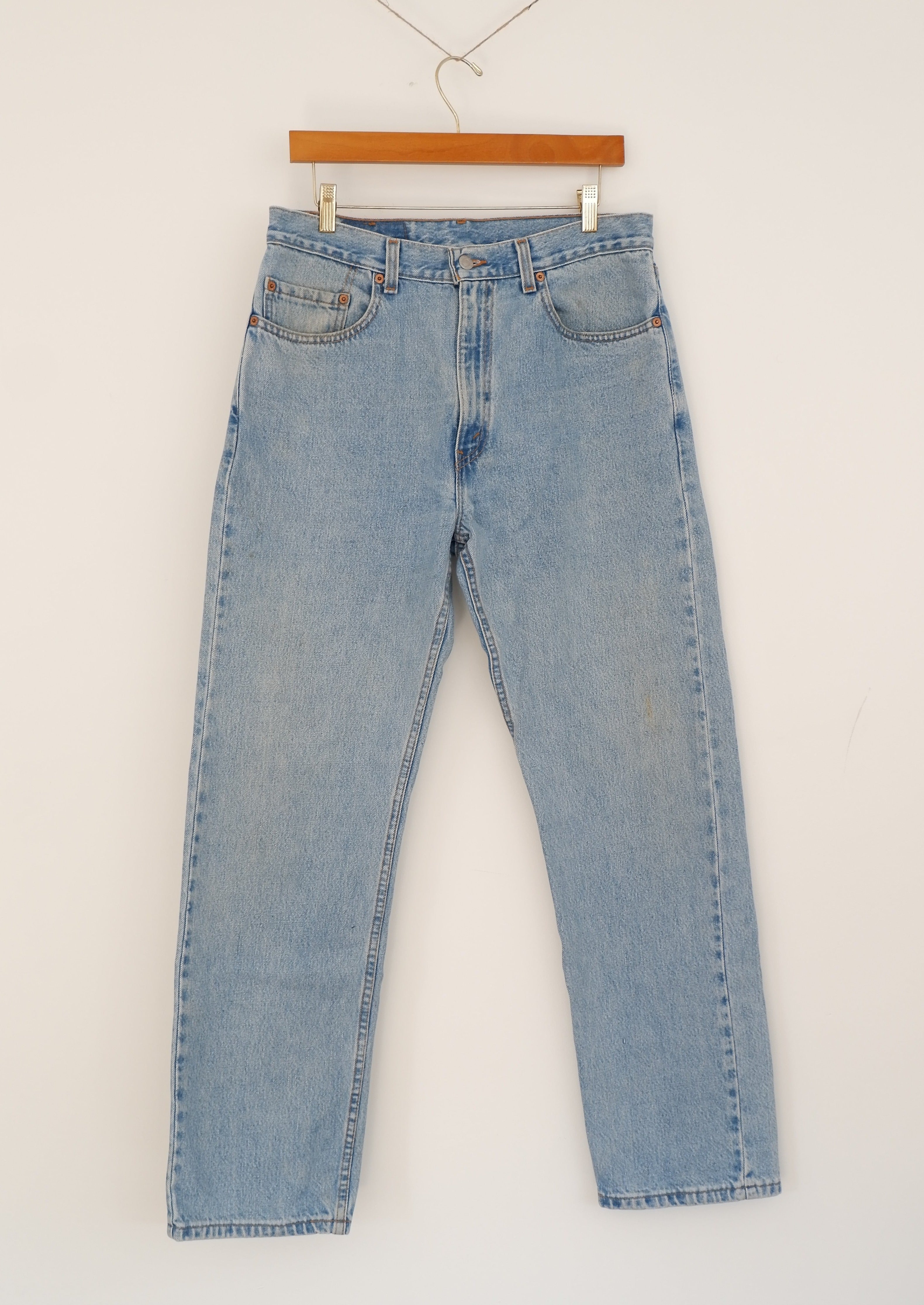 Levis 505 Light Wash Regular Fit Straight Leg Jeans - 34