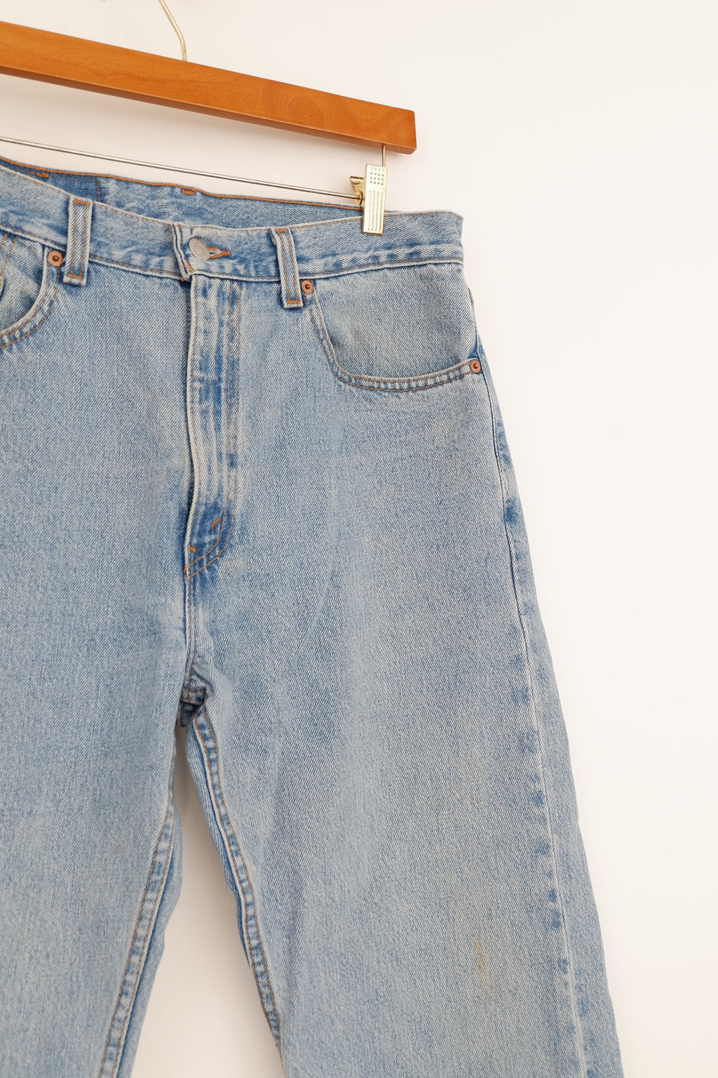 Levis 505 Light Wash Regular Fit Straight Leg Jeans - 34