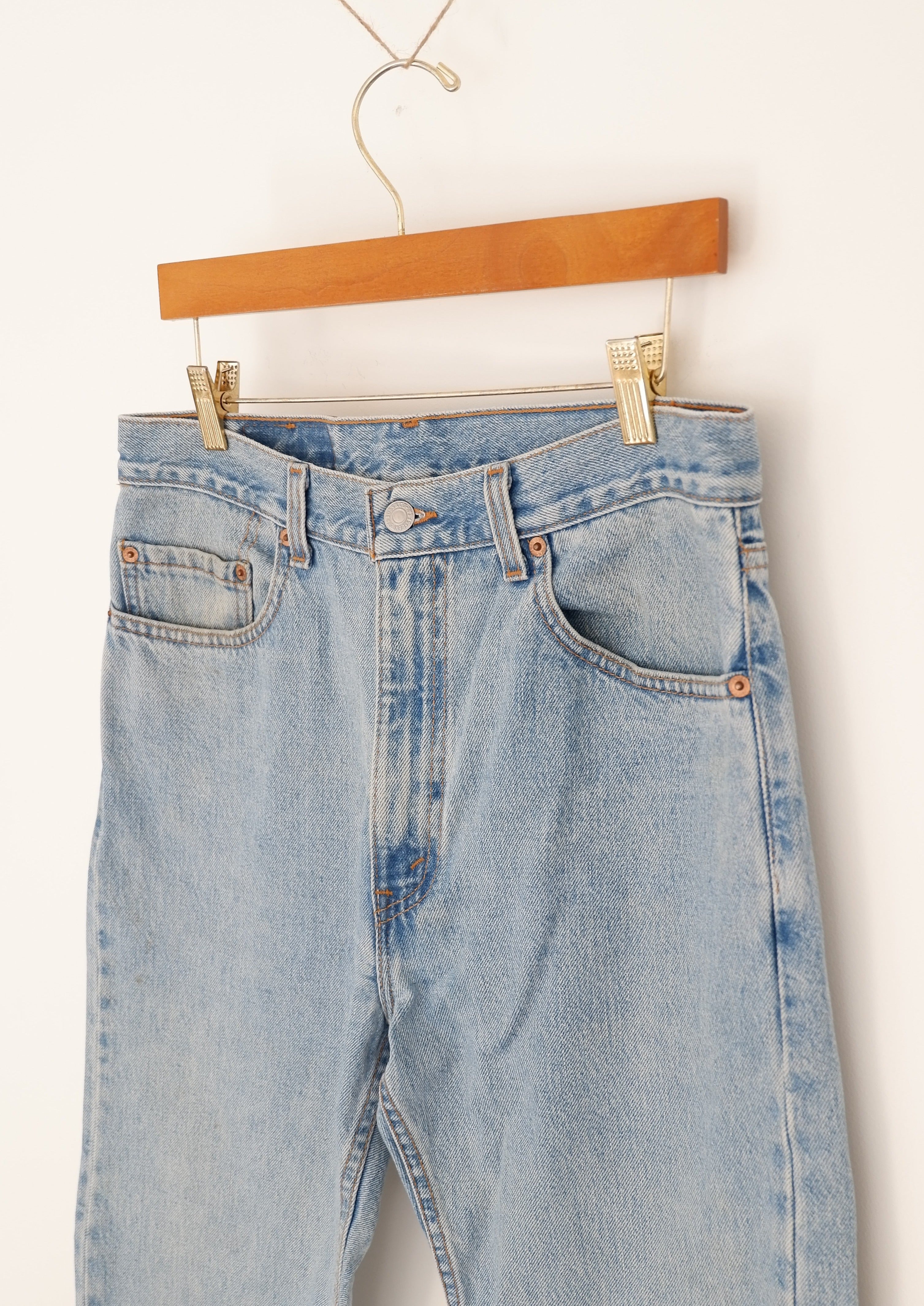 Levis 505 Light Wash Regular Fit Straight Leg Jeans - 34
