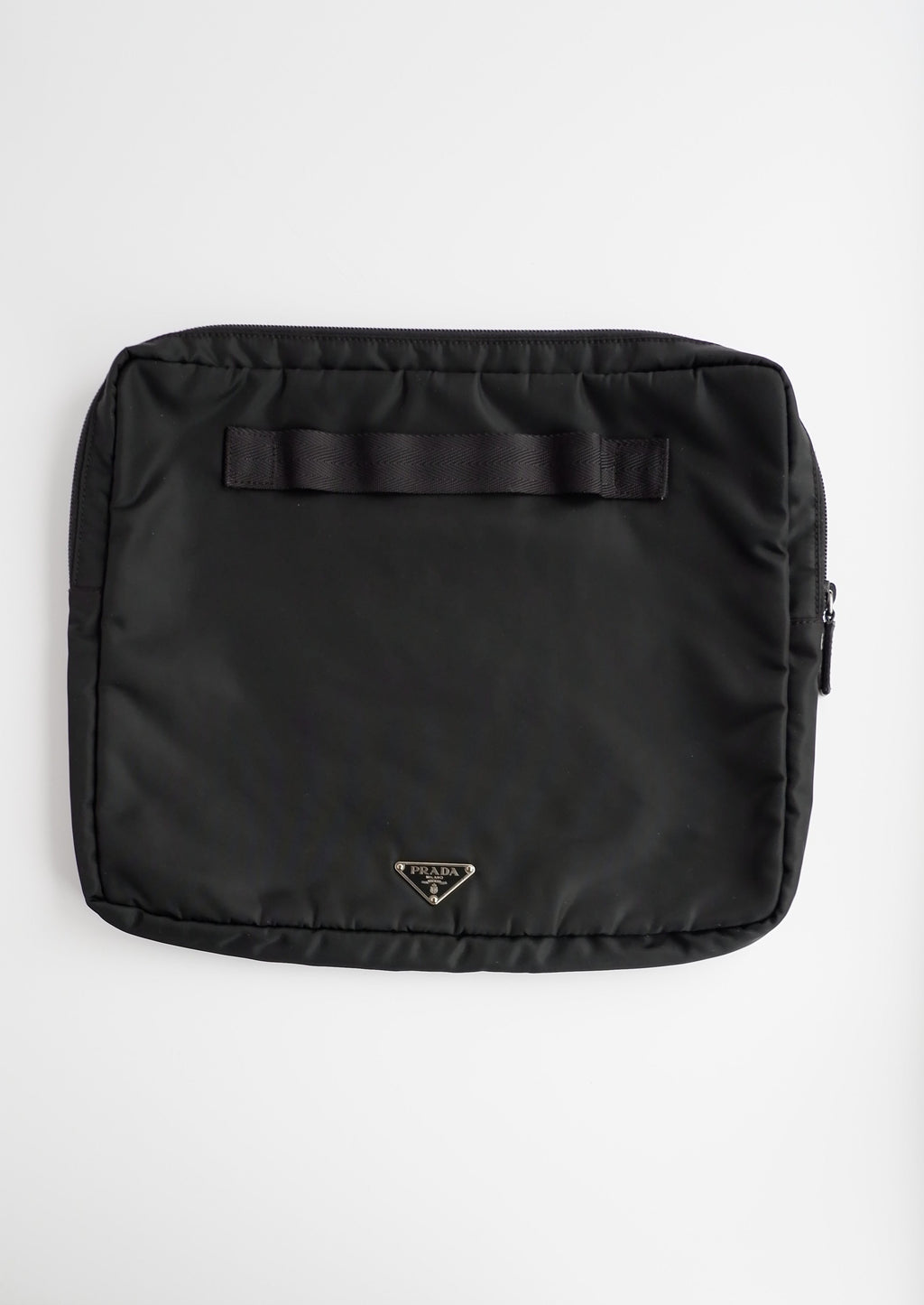 Authentique Sacoche/Pochette pour Ordinateur Portable en Nylon Noir Prada d'occasion