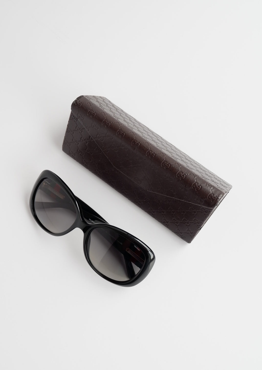 Authentiques lunettes de soleil polarisées Gucci noires à monture carrée, d'occasion