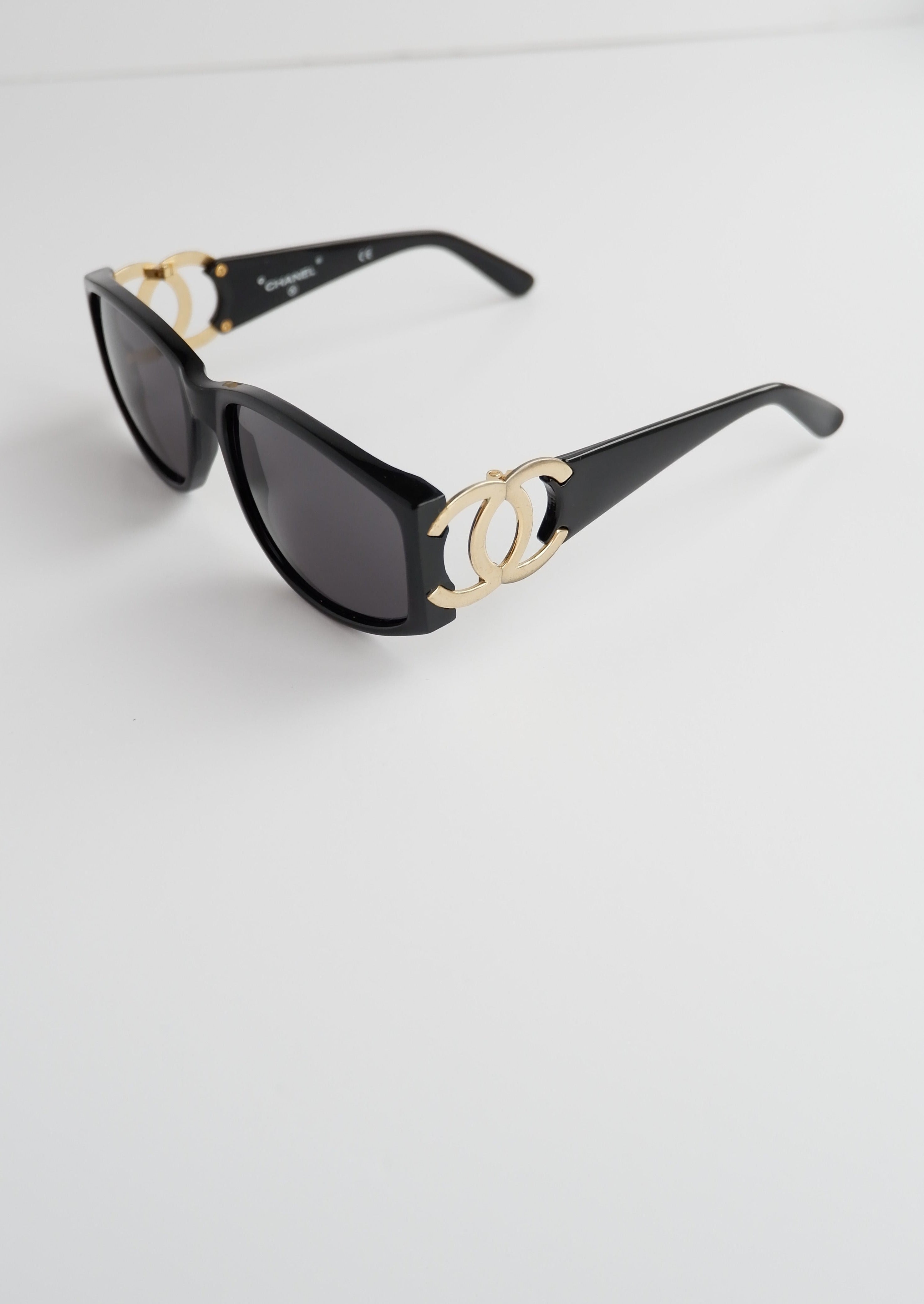 Authentic Preowned Chanel Black CC Logo Square Frame Sunglasses