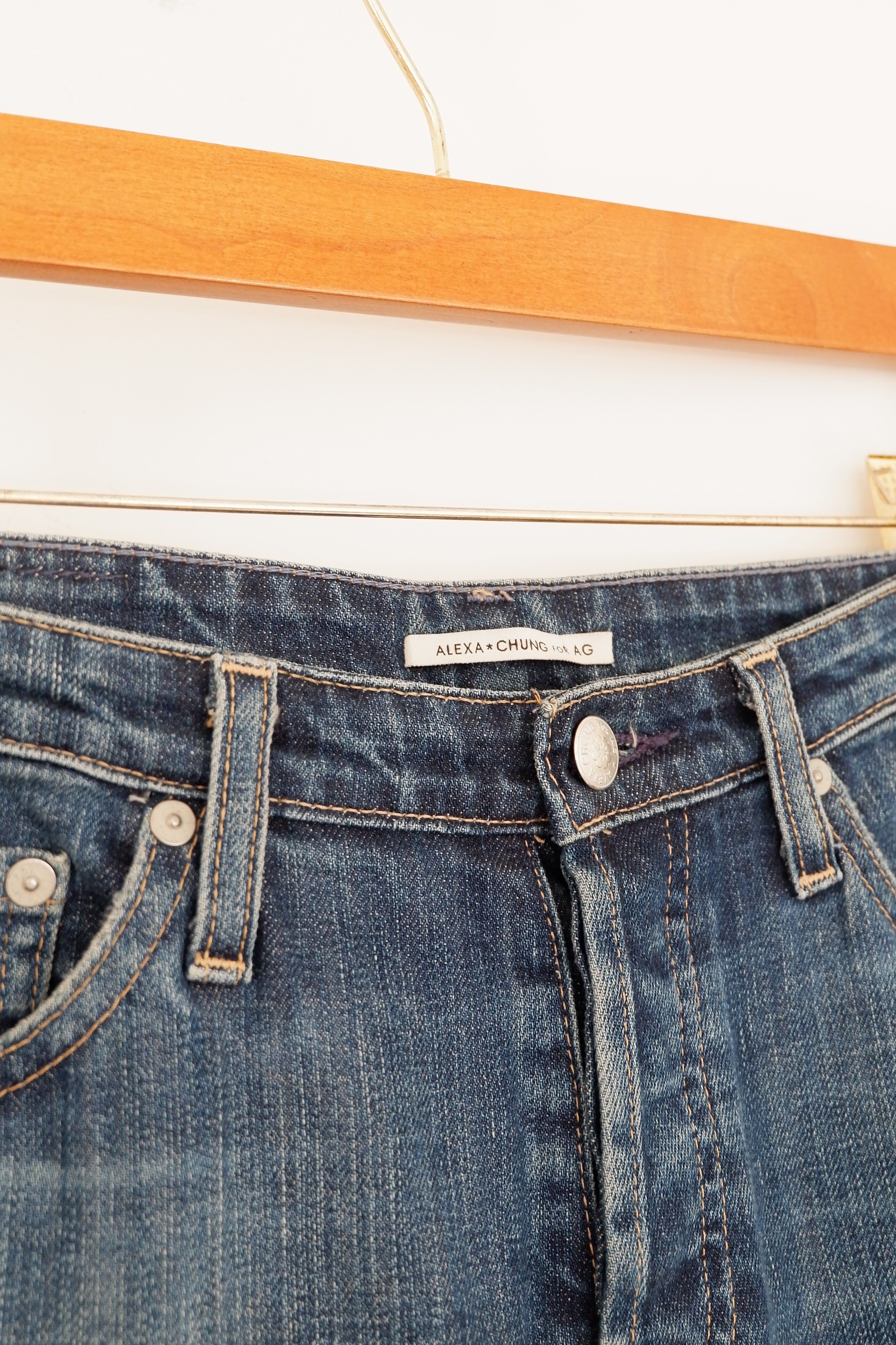 Alexa Chung for AG Medium Wash High Waisted Skinny Flare Jeans - 27