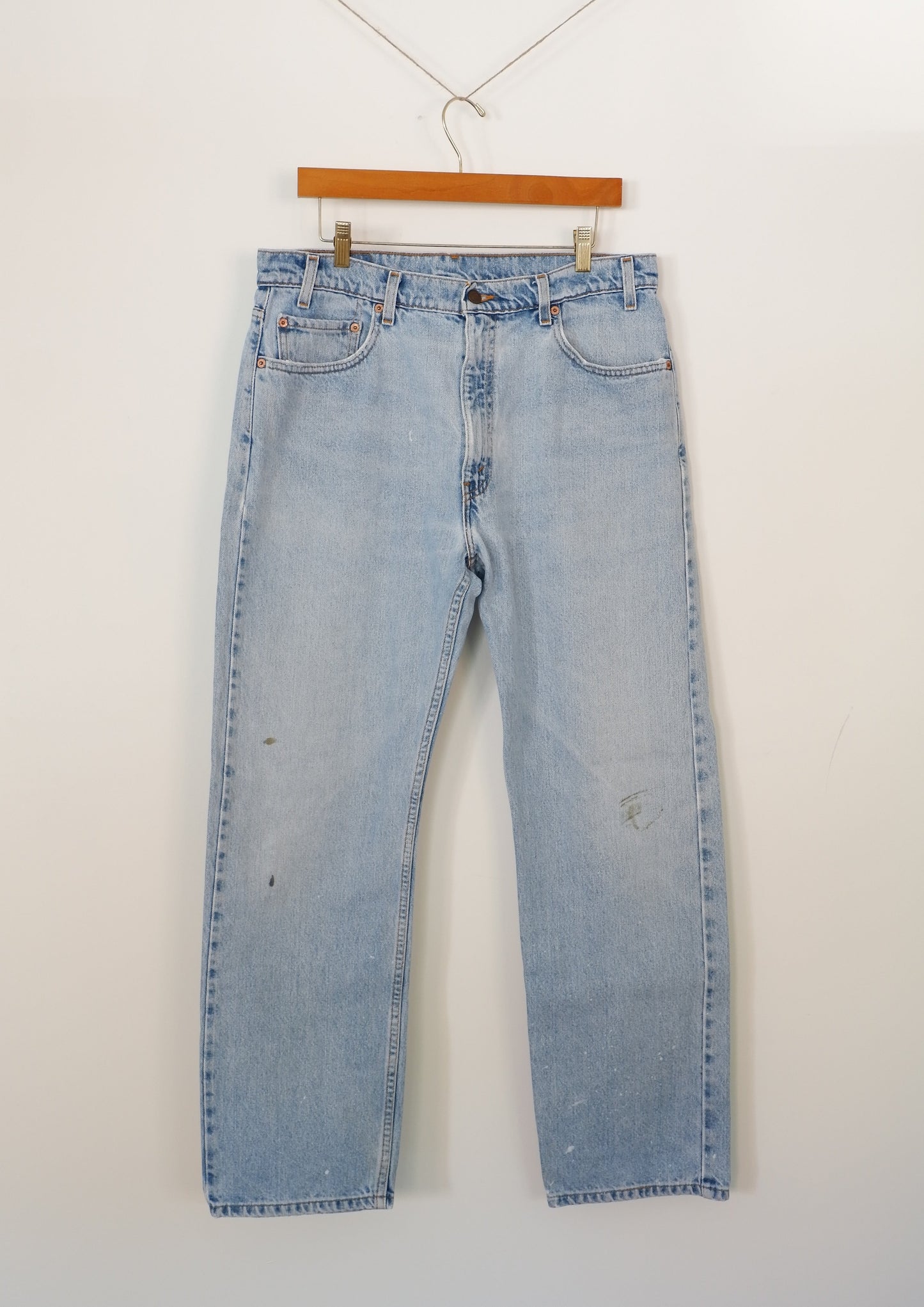 Levis Vintage 505 Light Wash Regular Fit Straight Leg Jeans - 36