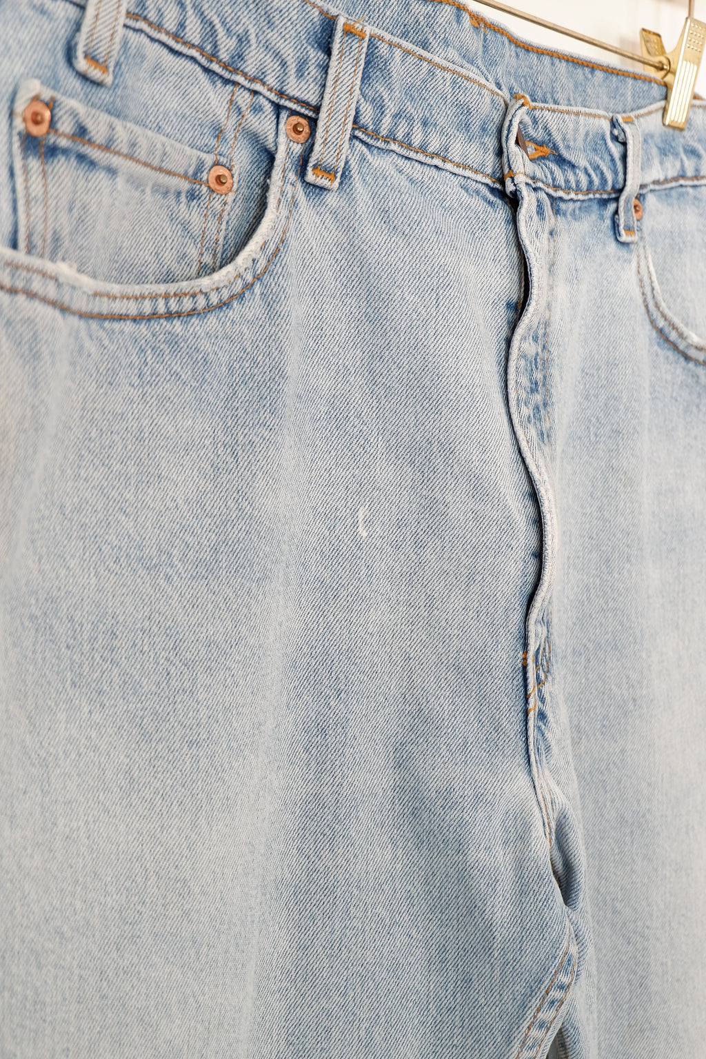 Levis Vintage 505 Light Wash Regular Fit Straight Leg Jeans - 36