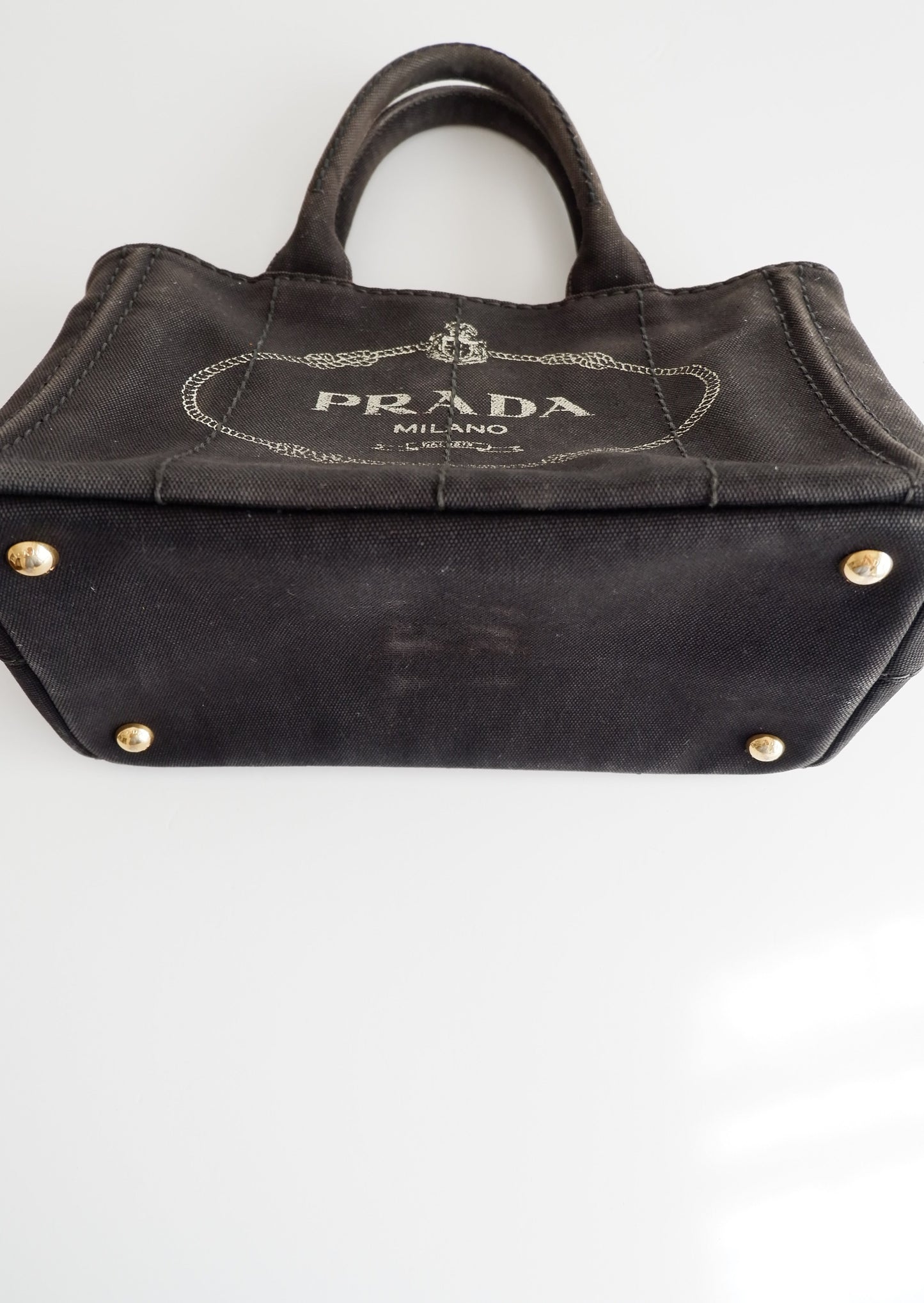 Authentic Preowned Prada Black Canvas Canapa Tote Bag